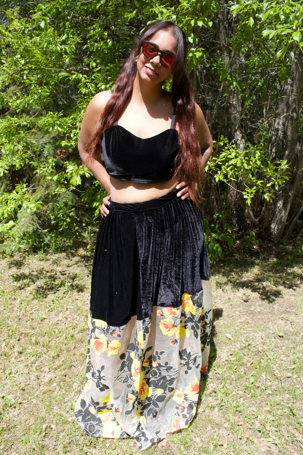 The Eclipse Blossom Velvet Lehenga Skirt ONLY