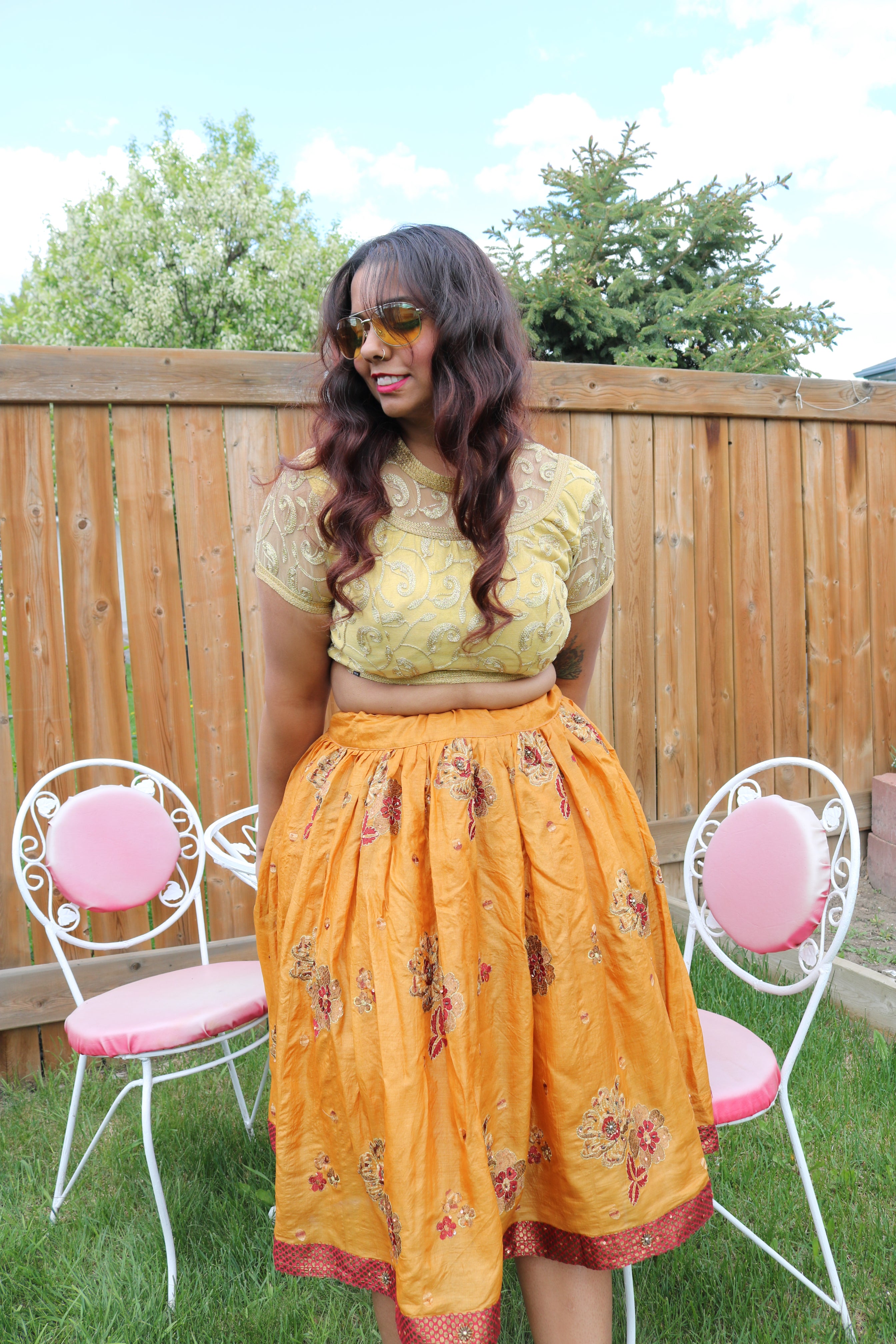 Mango Chilli Twirl Tales Midi Skirt