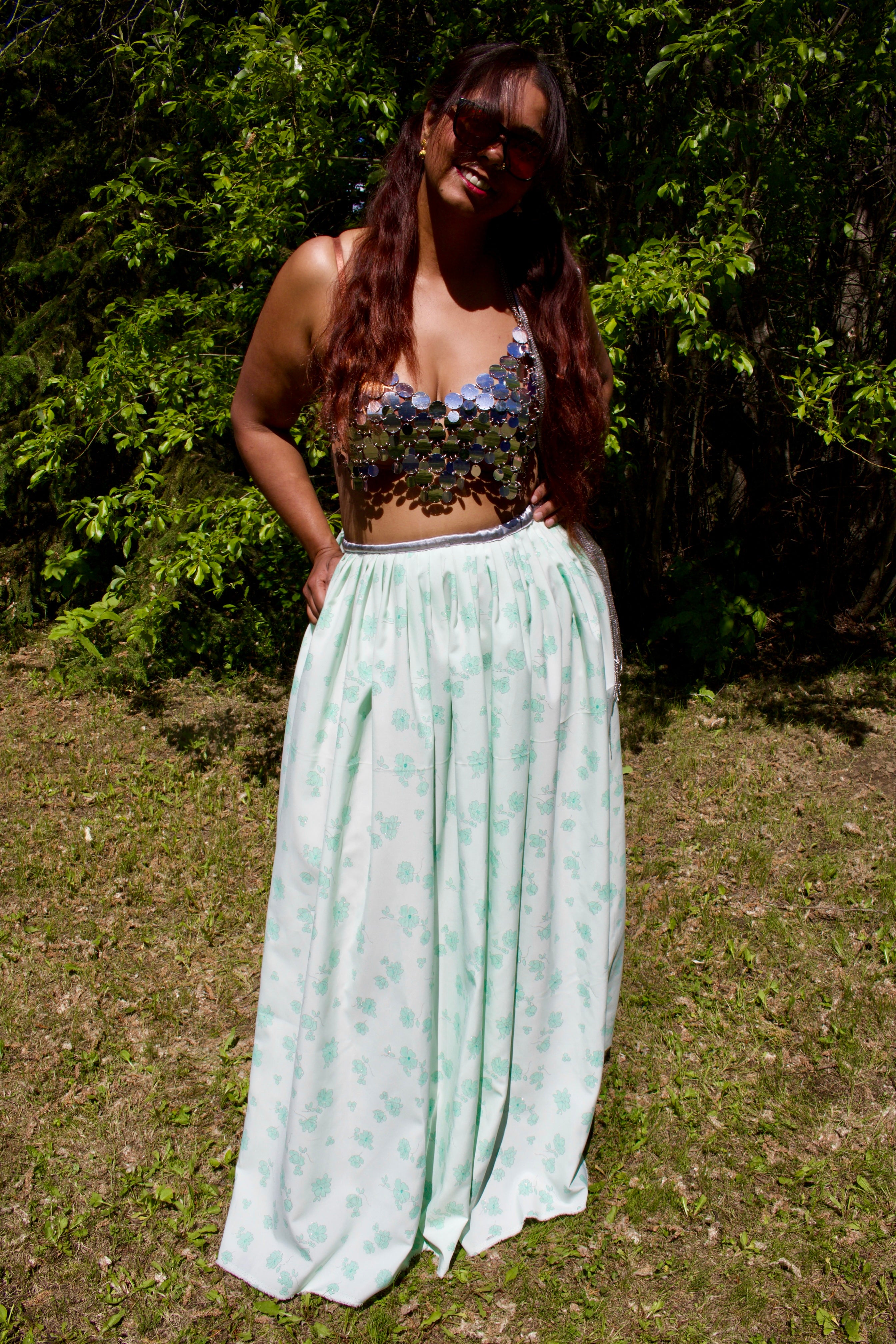 Moon Garden Lehenga Set in Pastel Green