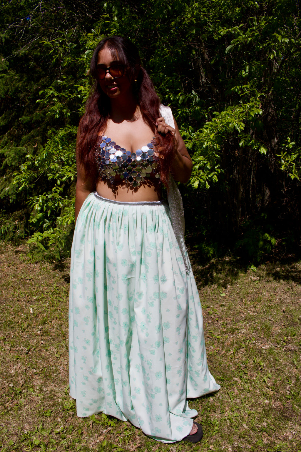 Moon Garden Lehenga Set in Pastel Green