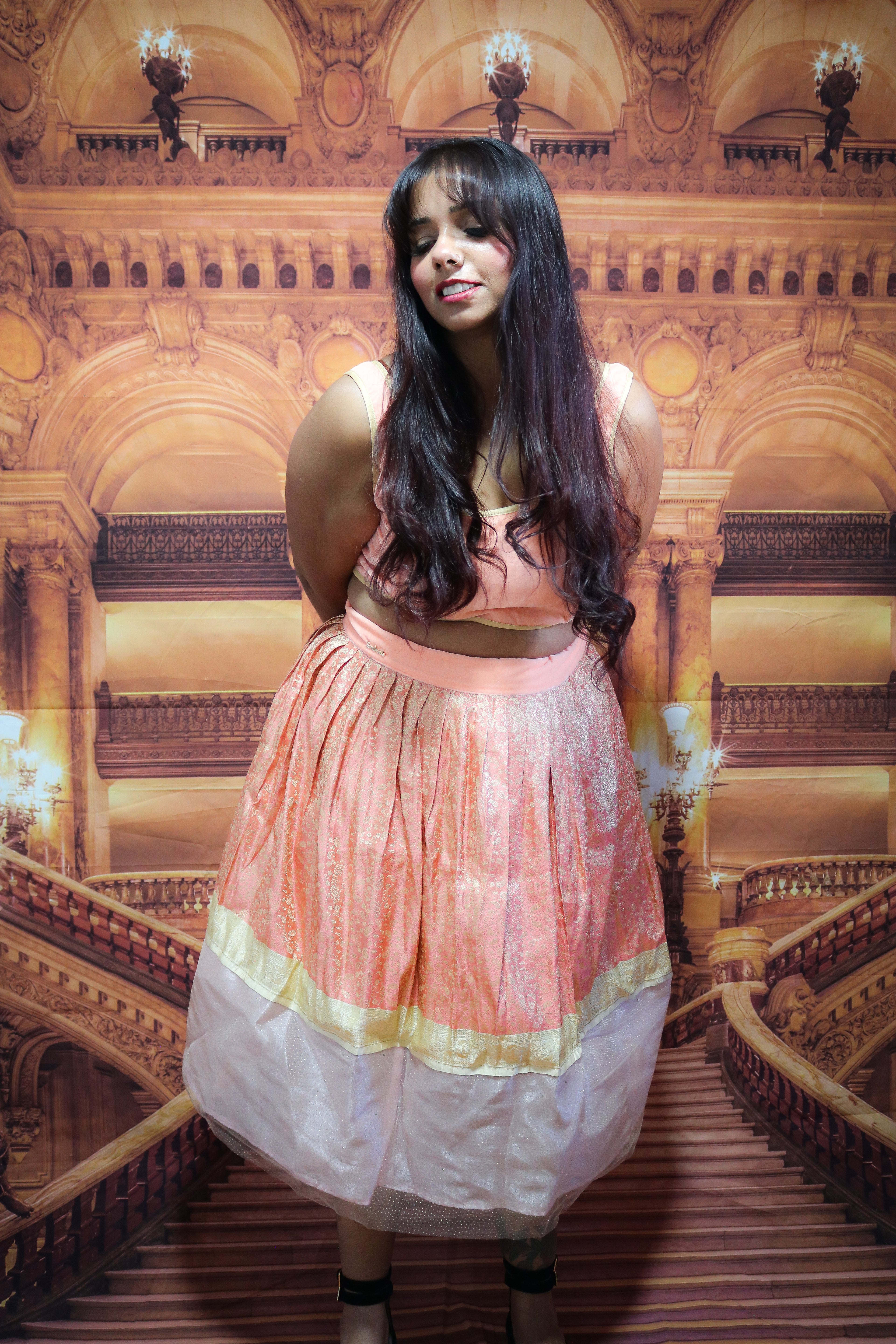 "Maharani's Coral Bliss" Midi Co-ord Set