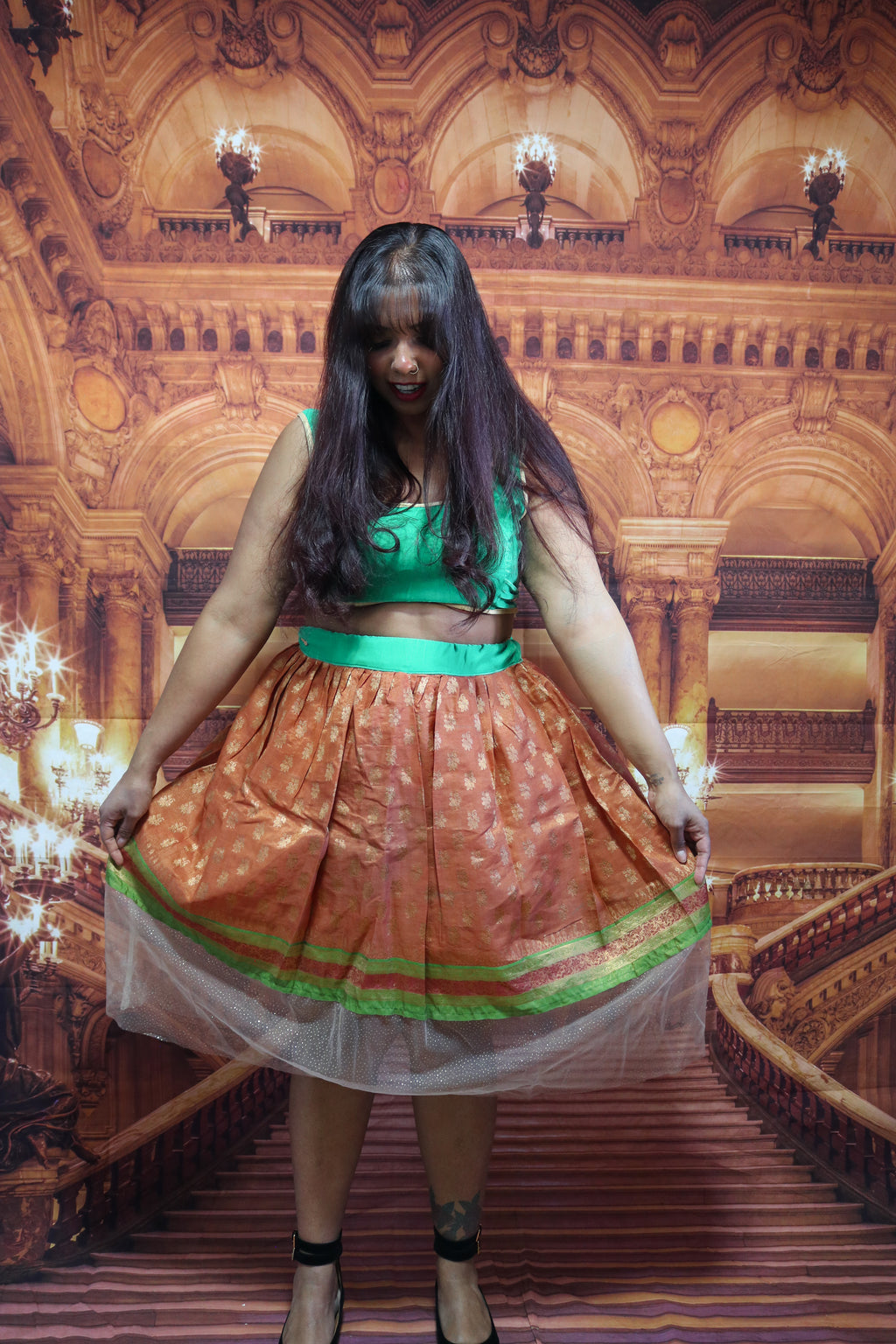 “Maharani’s Amber Glow” Midi Co-ord Set