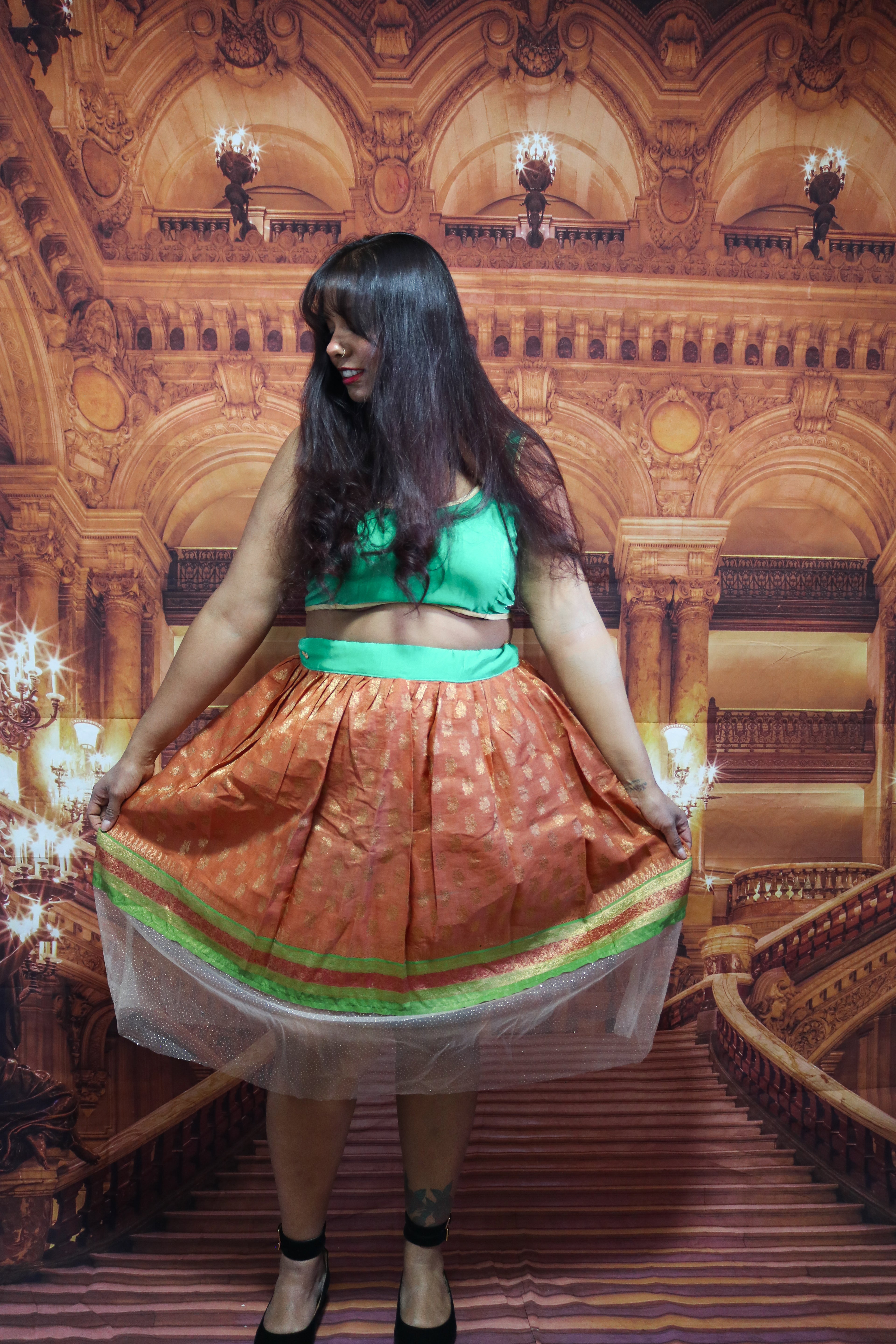 “Maharani’s Amber Glow” Midi Co-ord Set