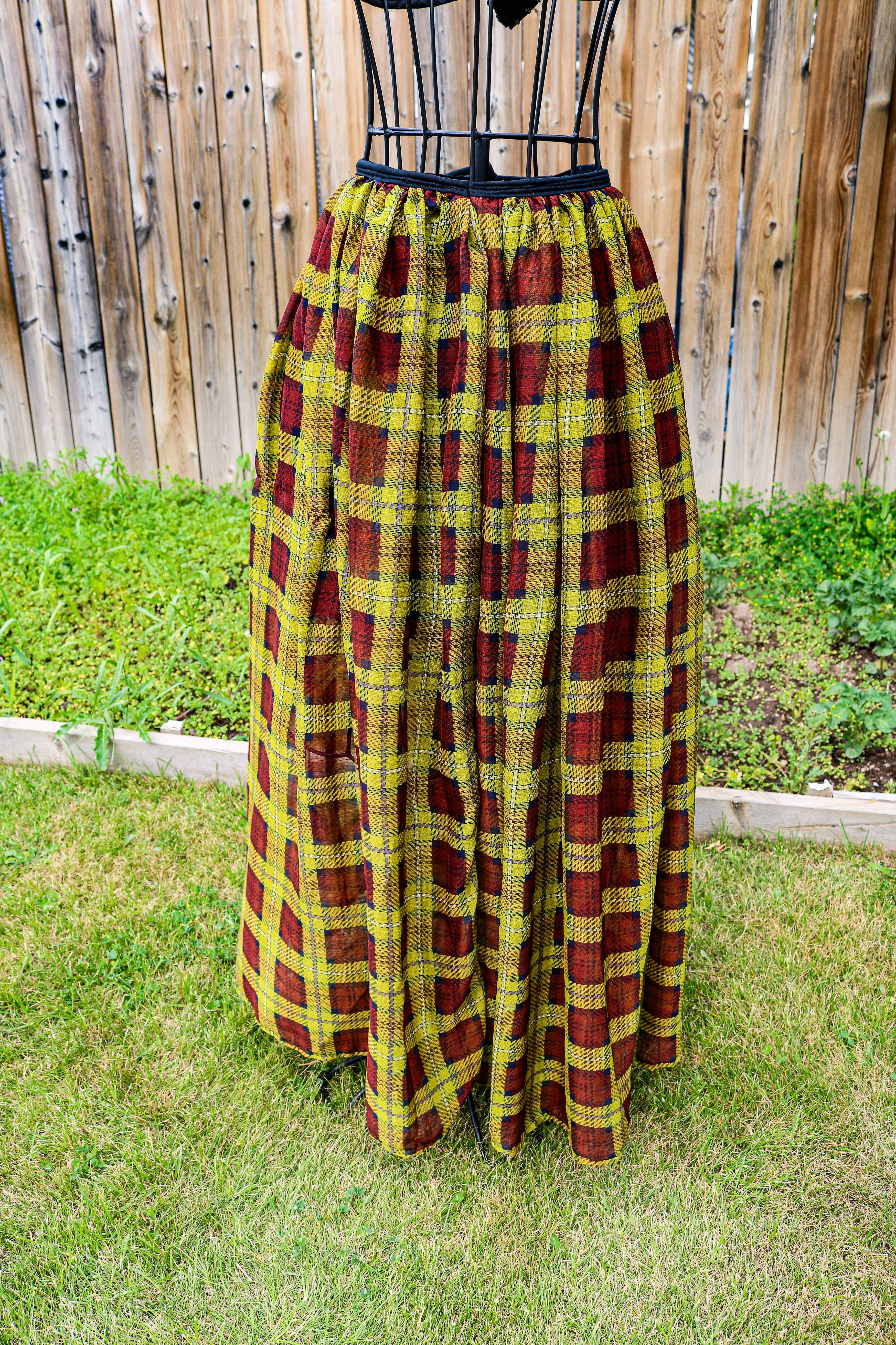 The Plaid Affair Lehenga Set (Green)