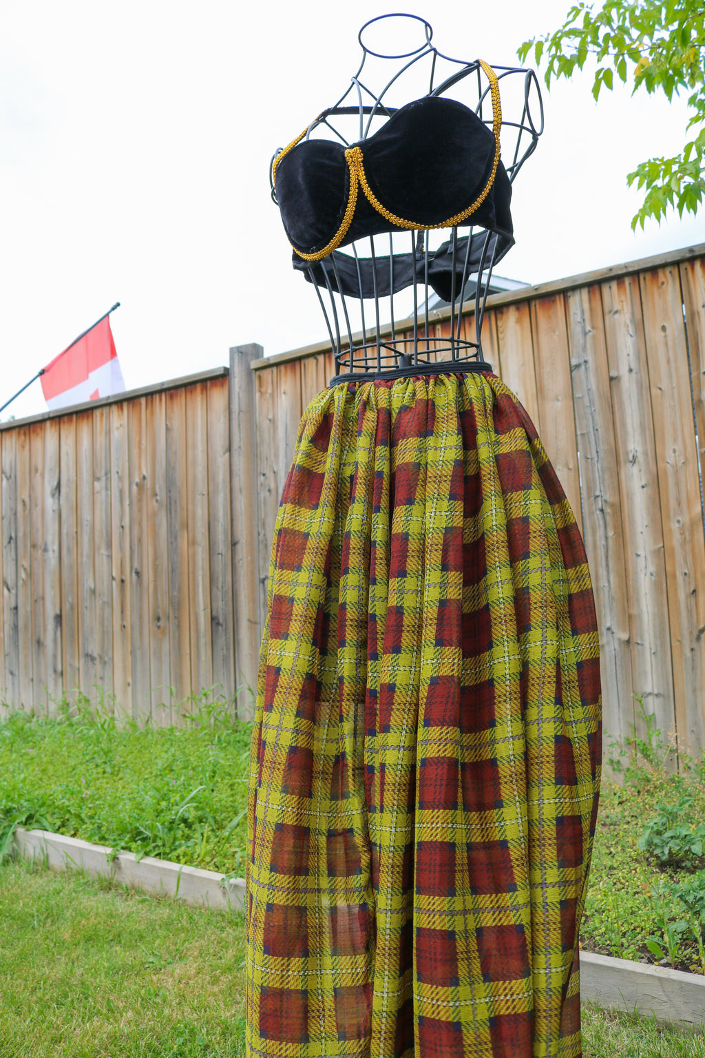 The Plaid Affair Lehenga Set (Green)