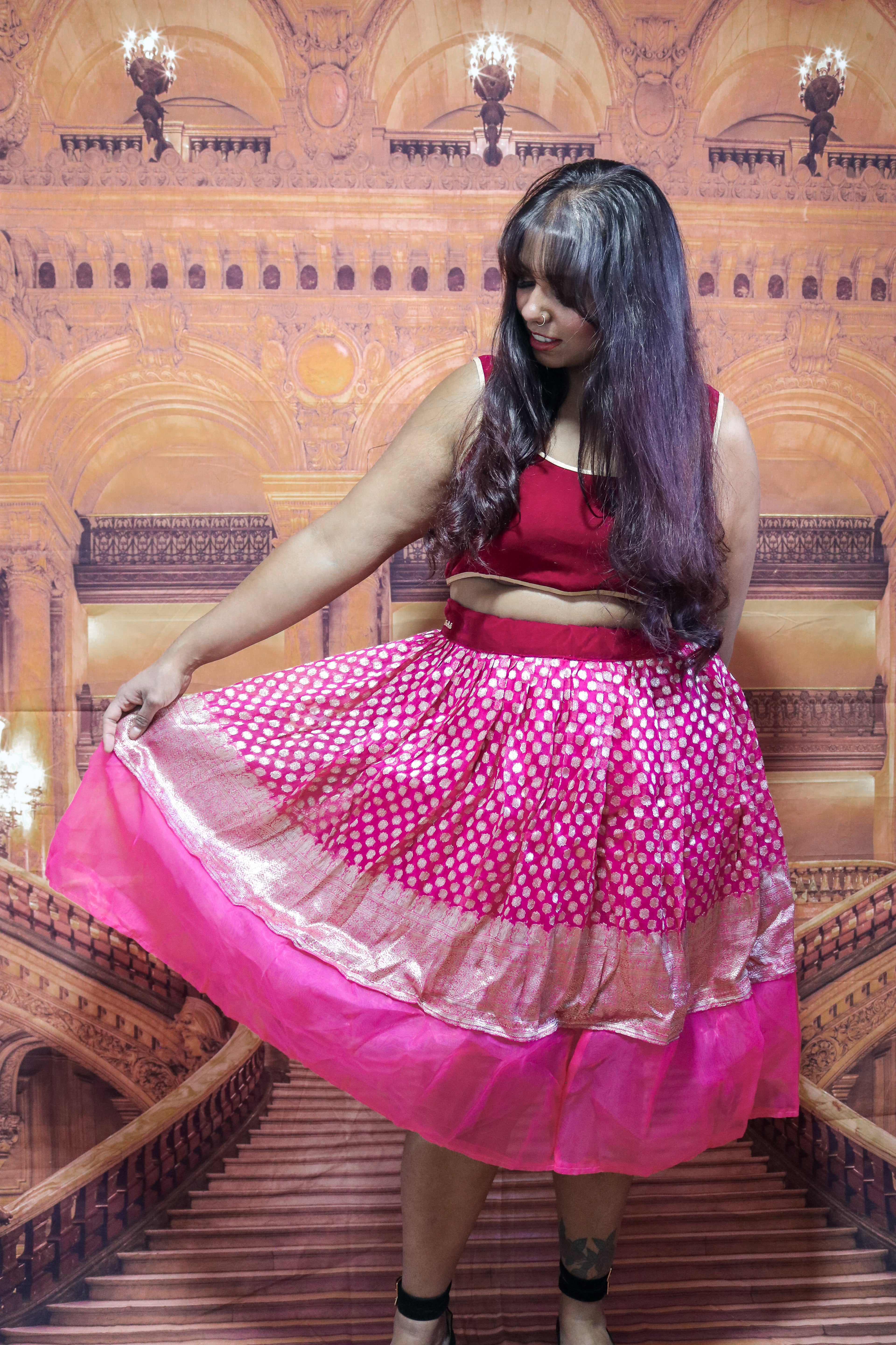 ”Maharani’s Raspberry Romance” Midi Co-ord Set