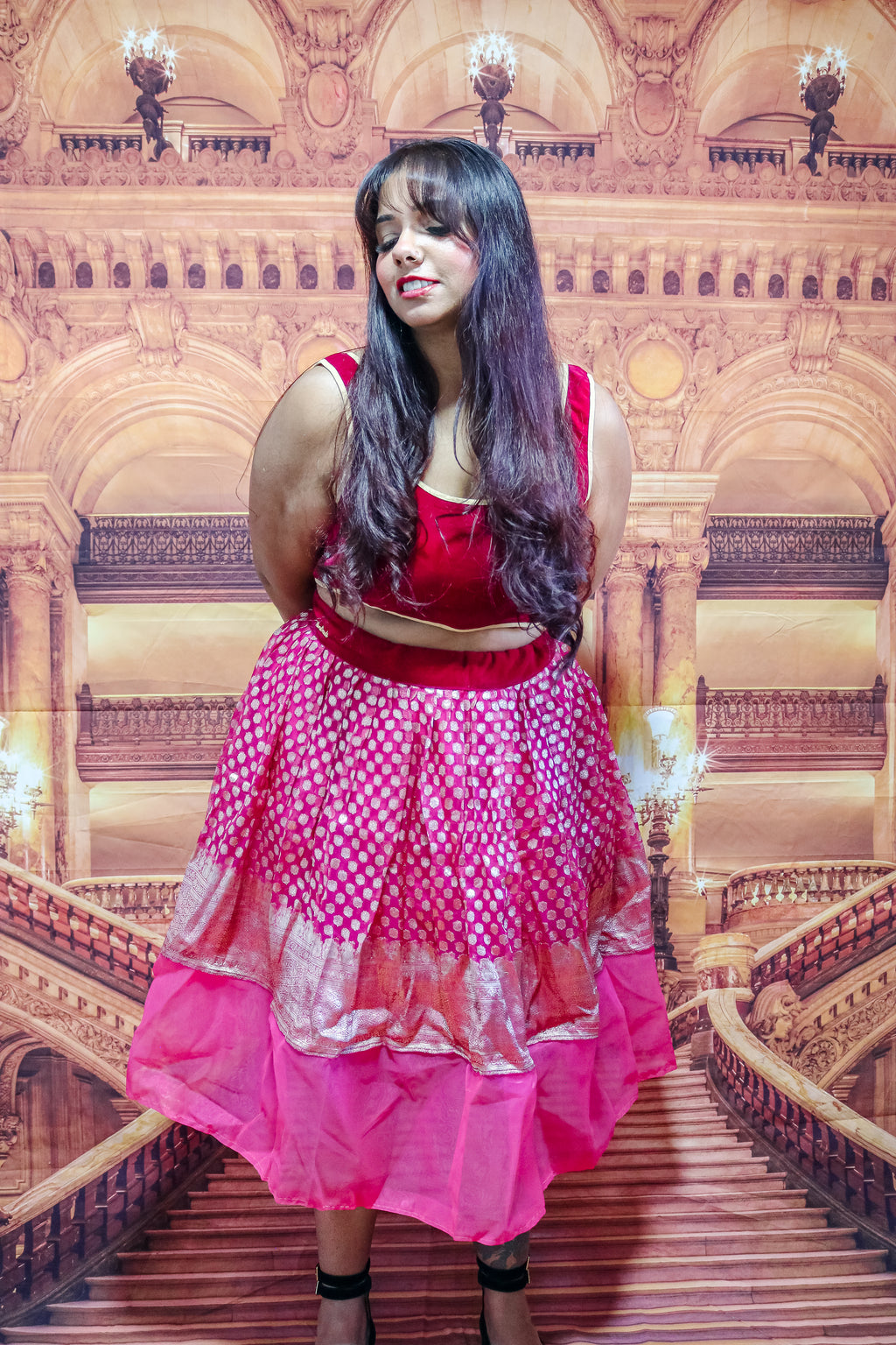 ”Maharani’s Raspberry Romance” Midi Co-ord Set