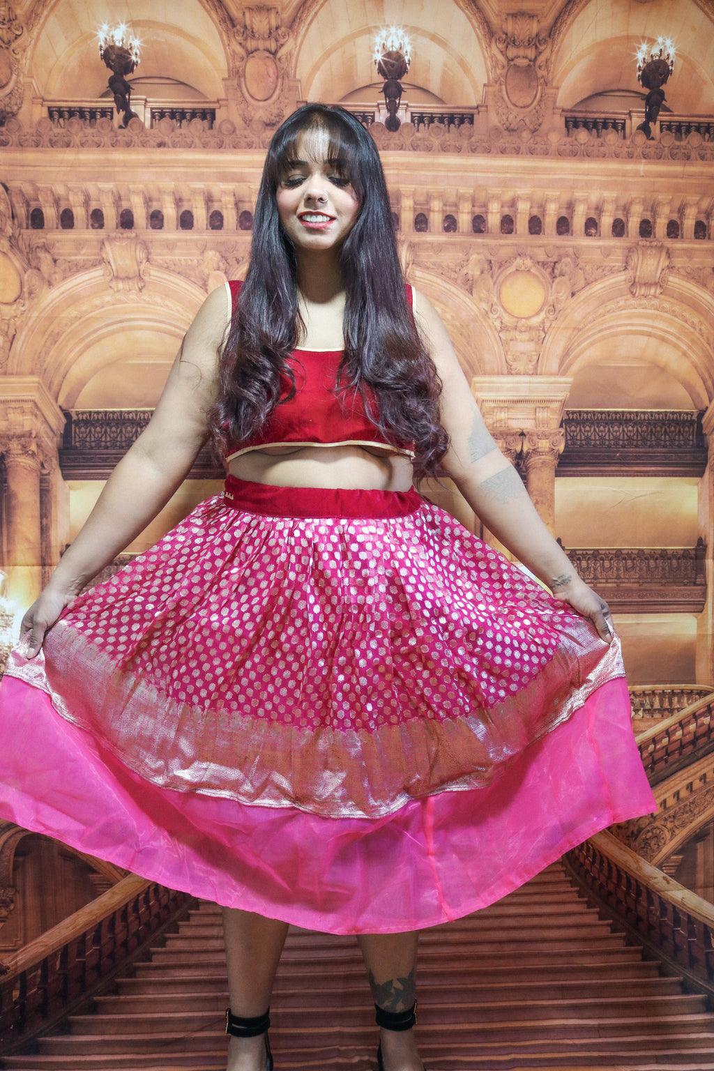 ”Maharani’s Raspberry Romance” Midi Co-ord Set