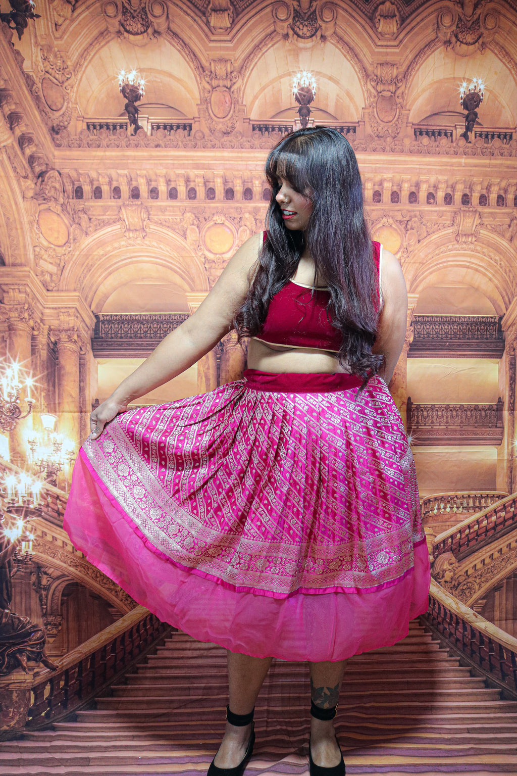 “Maharani’s Raspberry Dream” Midi Co-ord Set