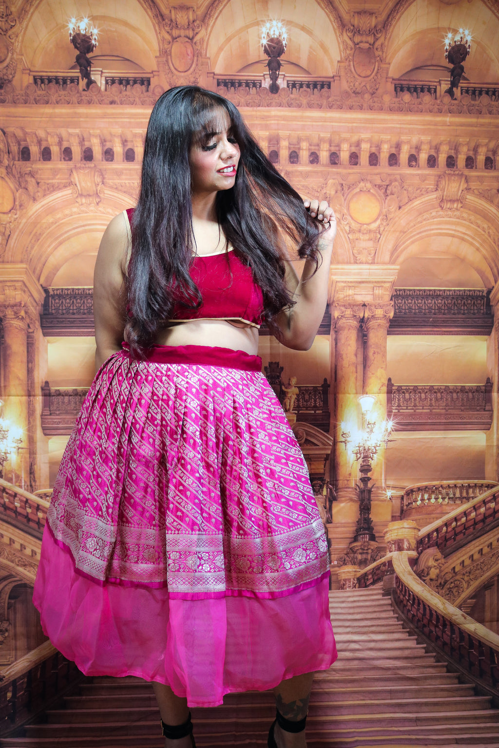 “Maharani’s Raspberry Dream” Midi Co-ord Set