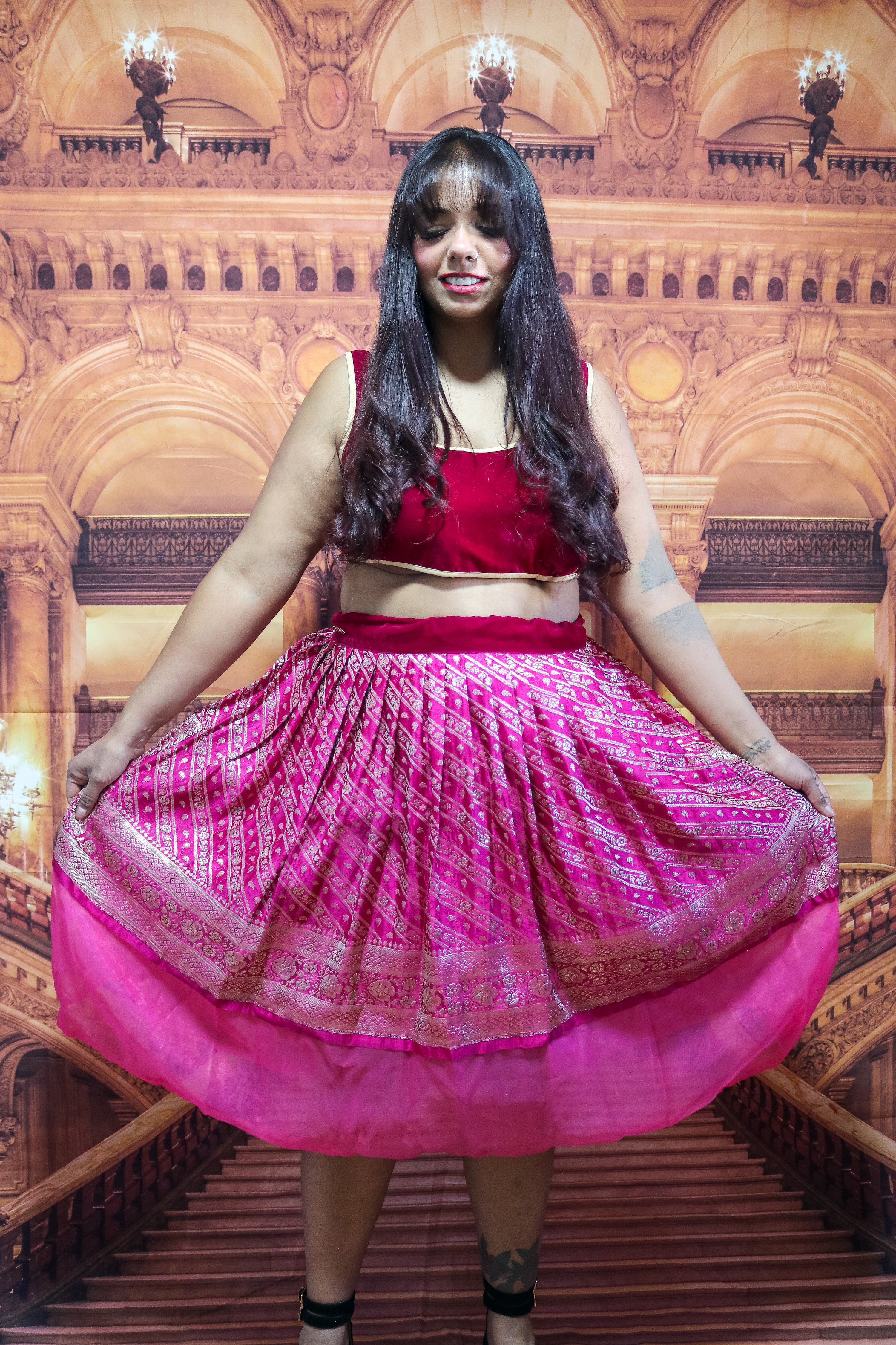 “Maharani’s Raspberry Dream” Midi Co-ord Set