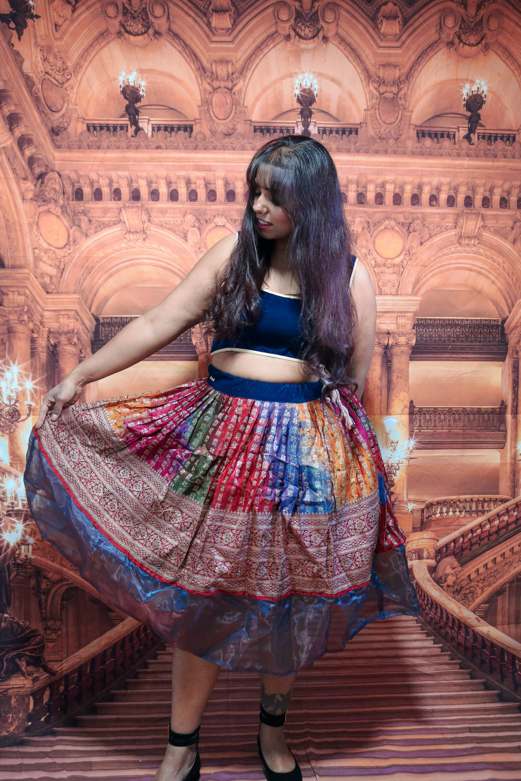 “Maharani’s Rainbow Radiance” Midi Co-ord Set