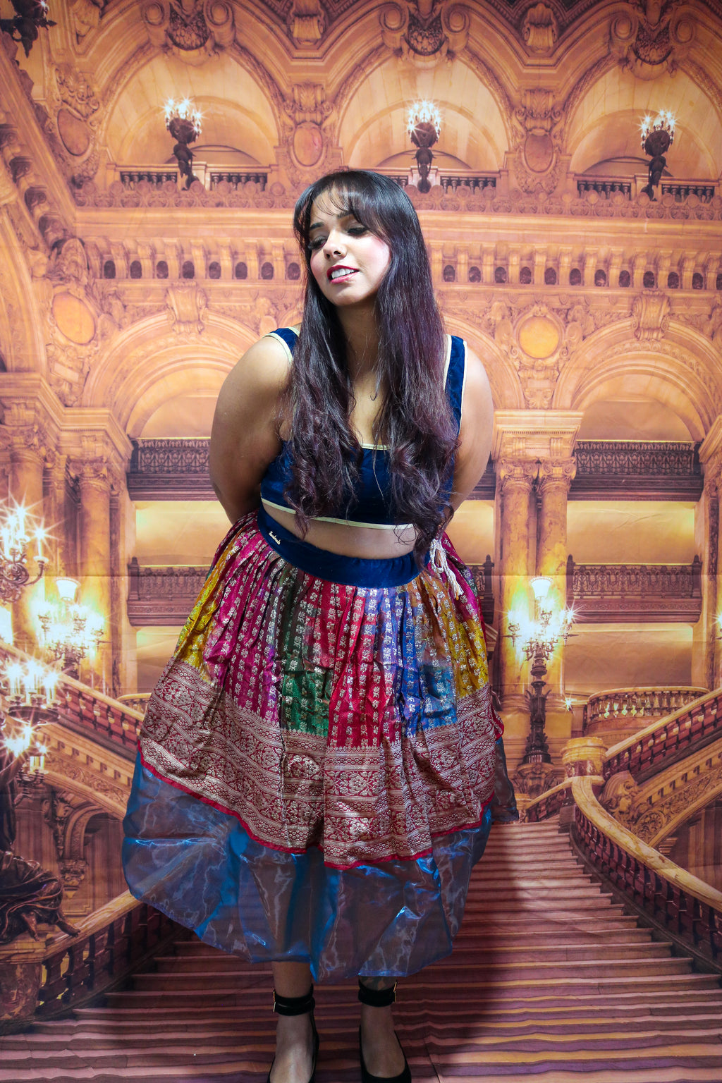 “Maharani’s Rainbow Radiance” Midi Co-ord Set