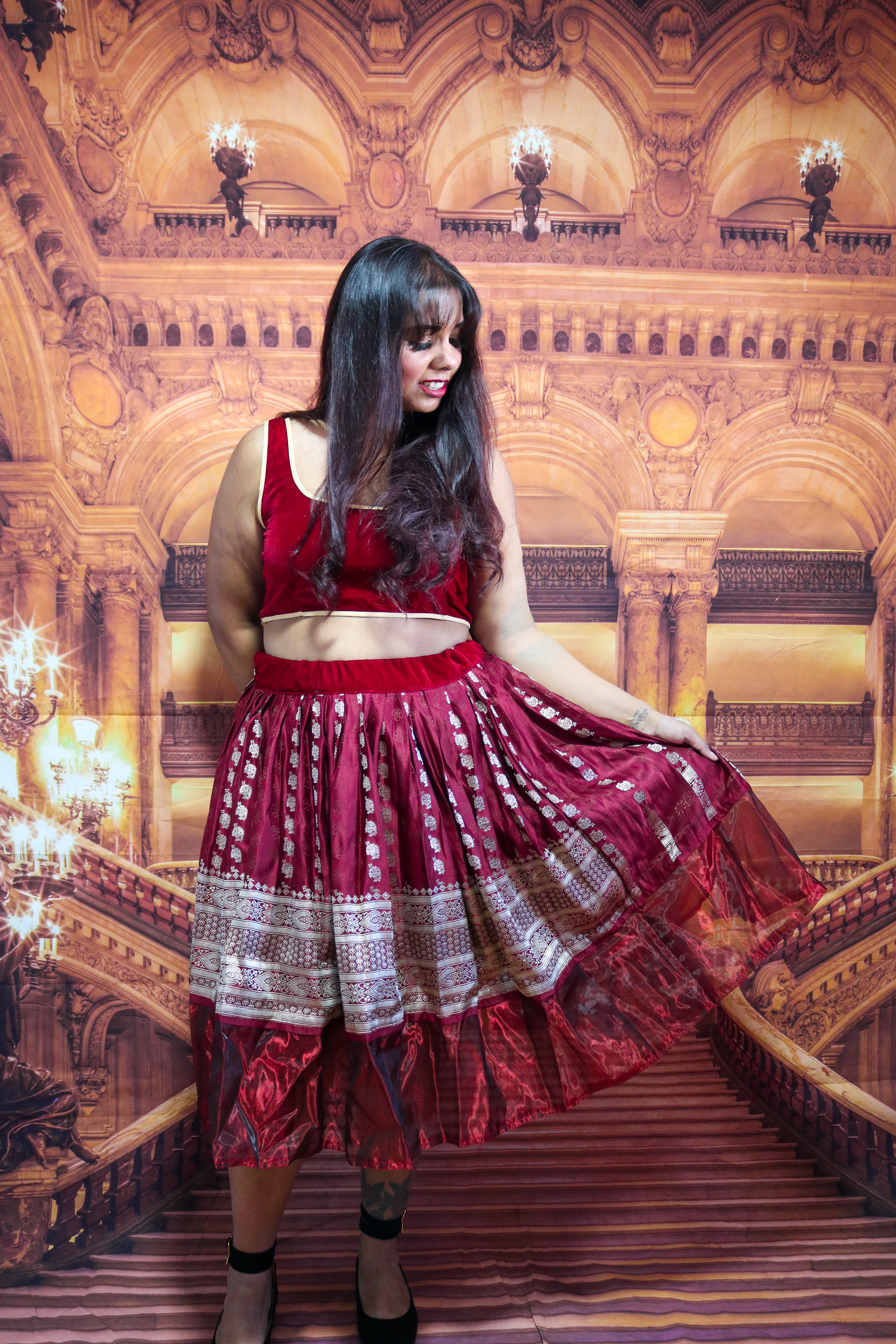 “Maharani’s Wine  Seduction” Midi Co-ord Set