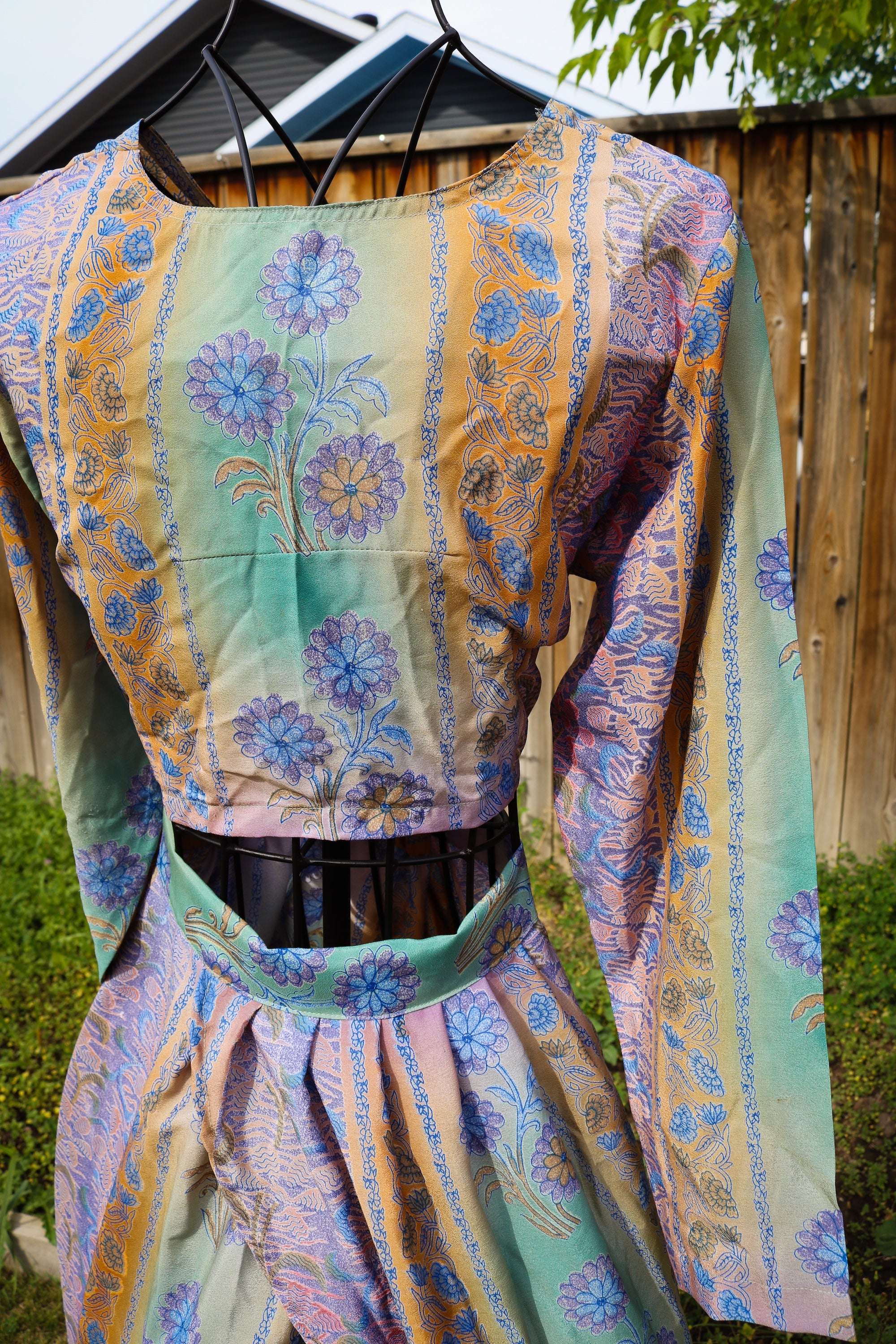 Abyss Summer Long Sleeve Crop Top & Slit Skirt