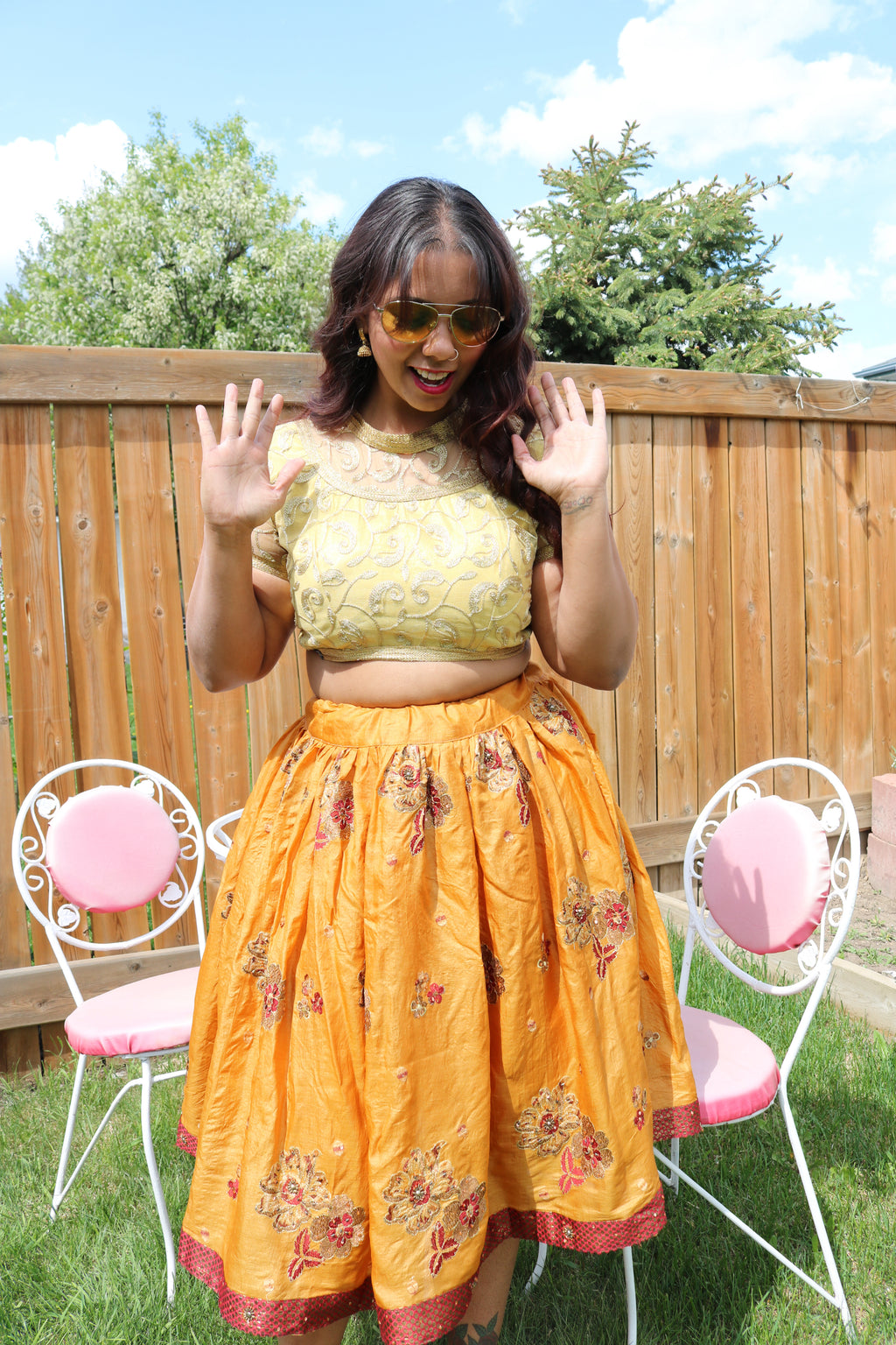 Mango Chilli Twirl Tales Midi Skirt