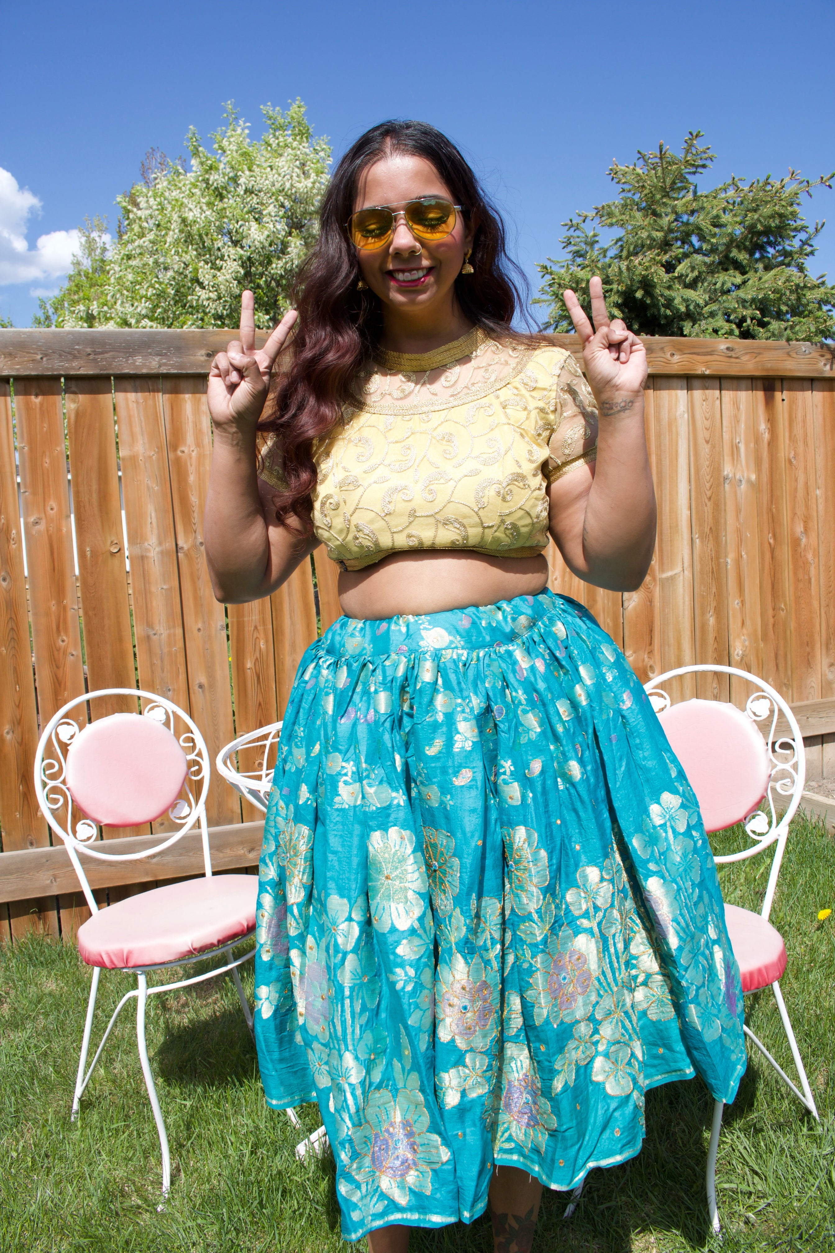 River Petals Twirl Tales Midi Skirt