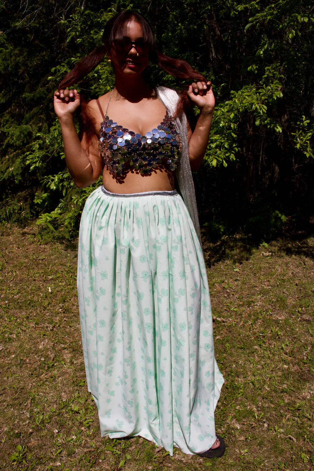 Moon Garden Lehenga Set in Pastel Green