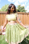 Pistachio Twirl Tales Midi Skirt