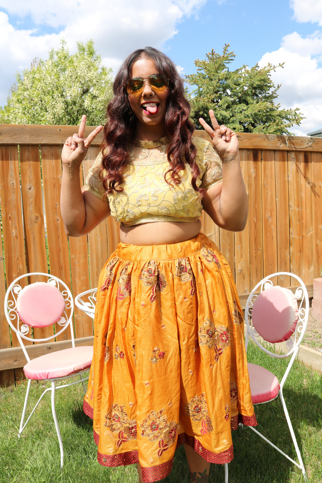 Mango Chilli Twirl Tales Midi Skirt