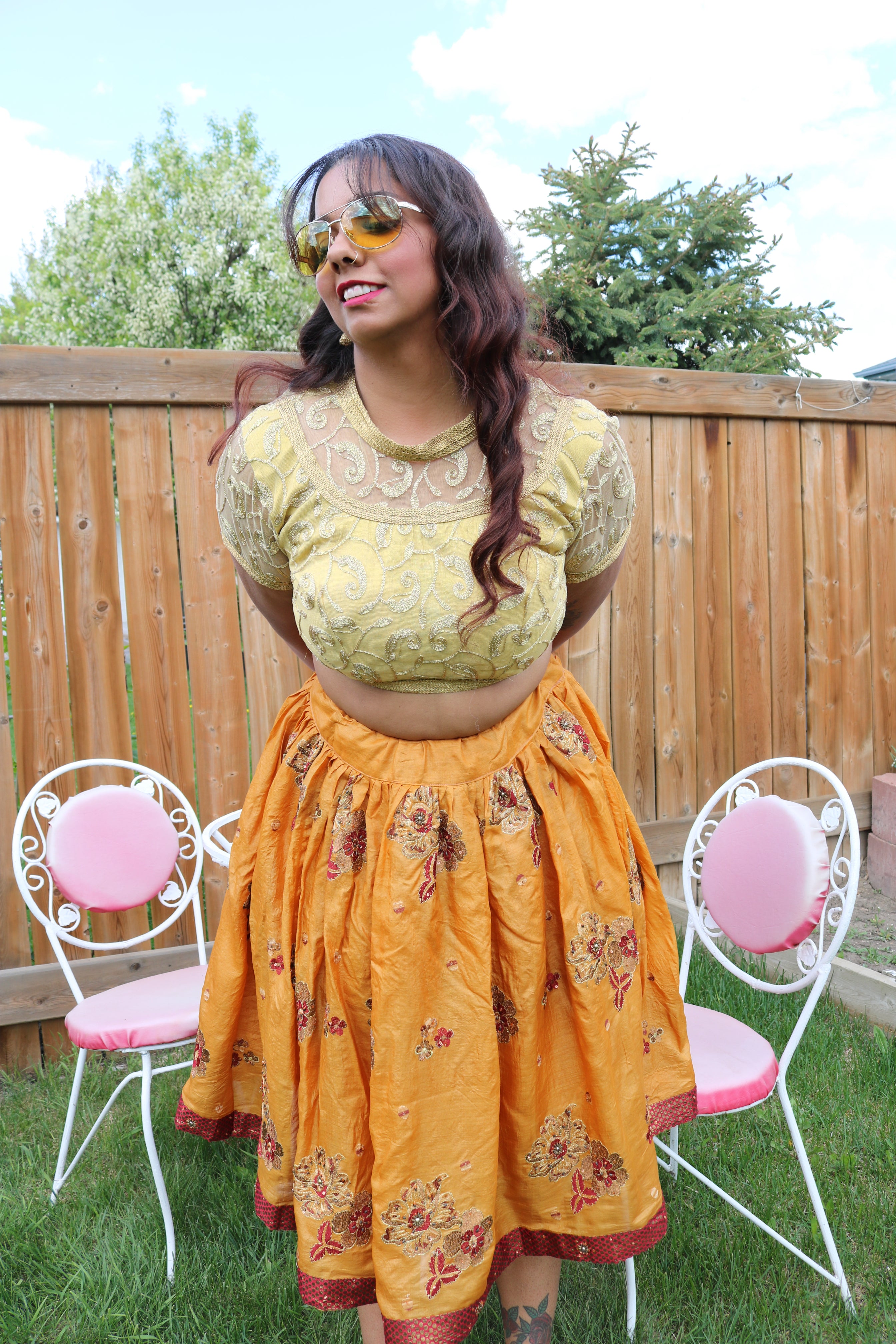 Mango Chilli Twirl Tales Midi Skirt