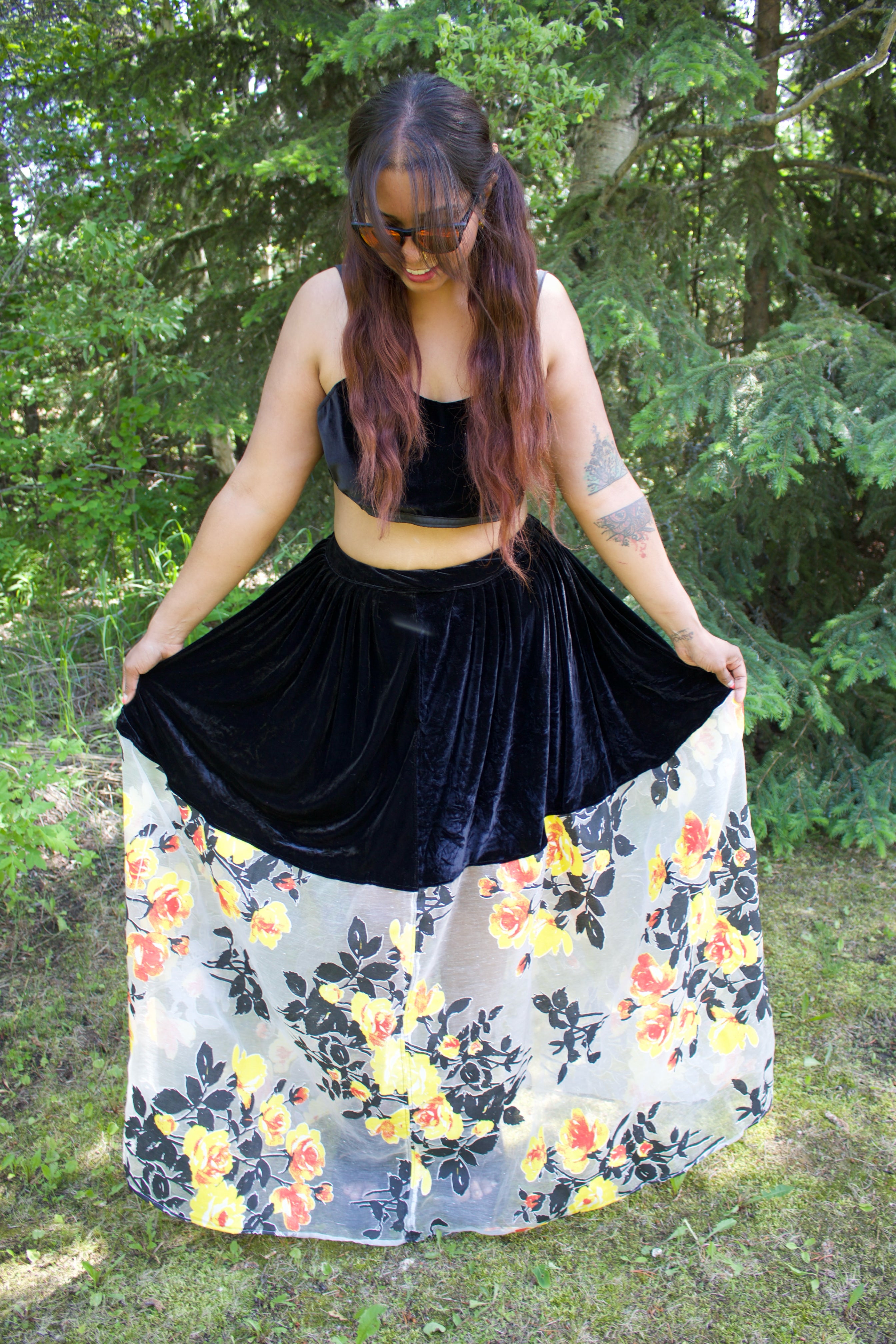 The Eclipse Blossom Velvet Lehenga Skirt ONLY