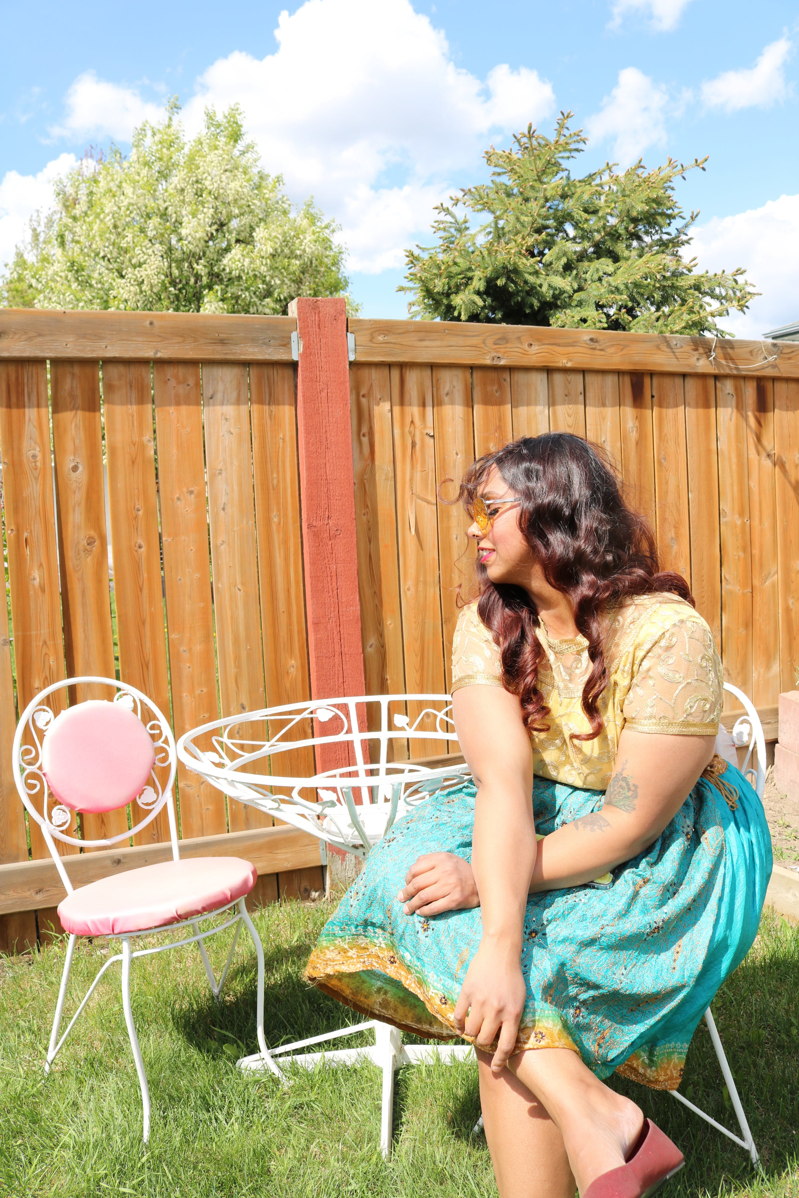 Minty Twirl Tales Midi Skirt