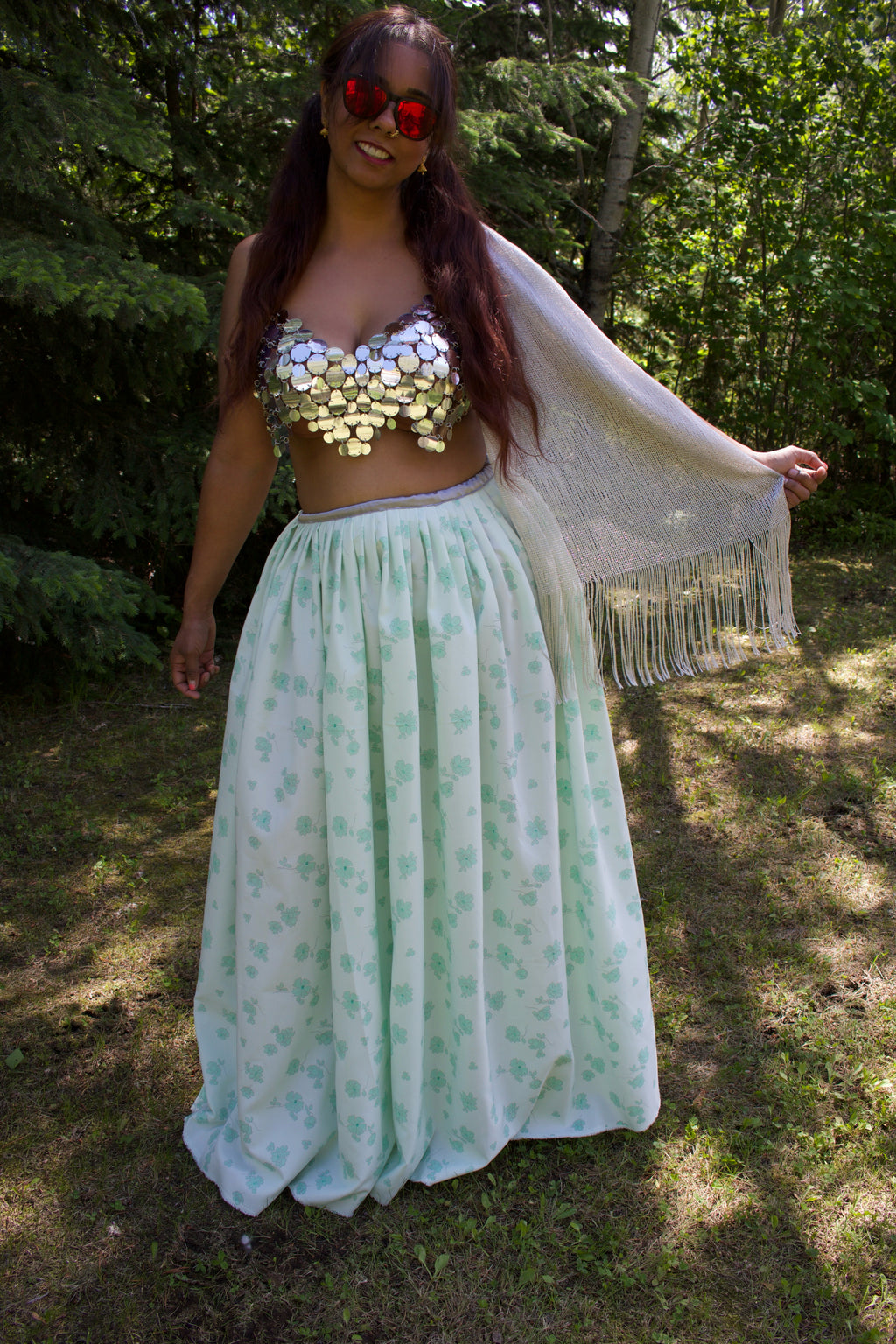 Moon Garden Lehenga Set in Pastel Green