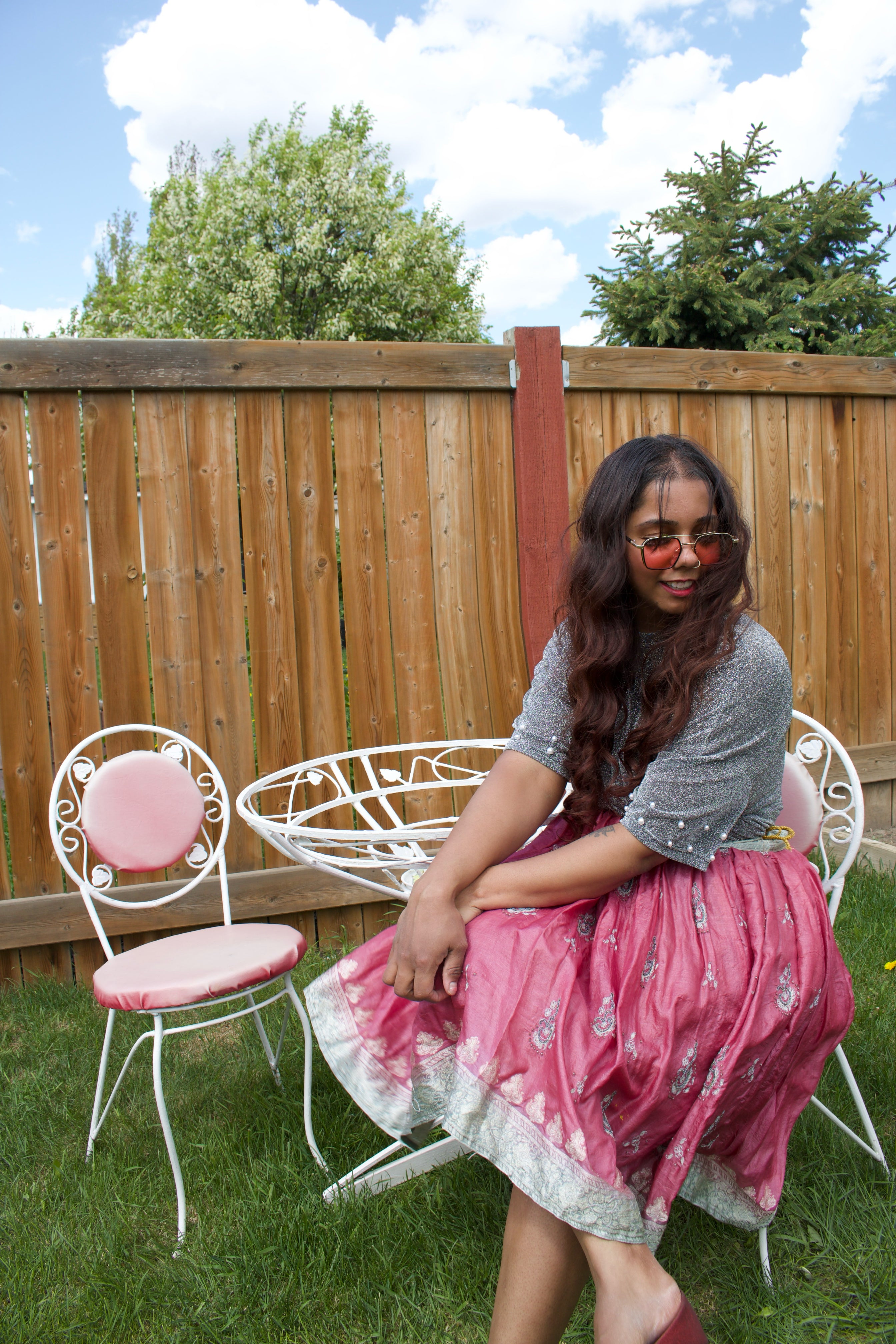 Pomegranate Twirl Tales Midi Skirt