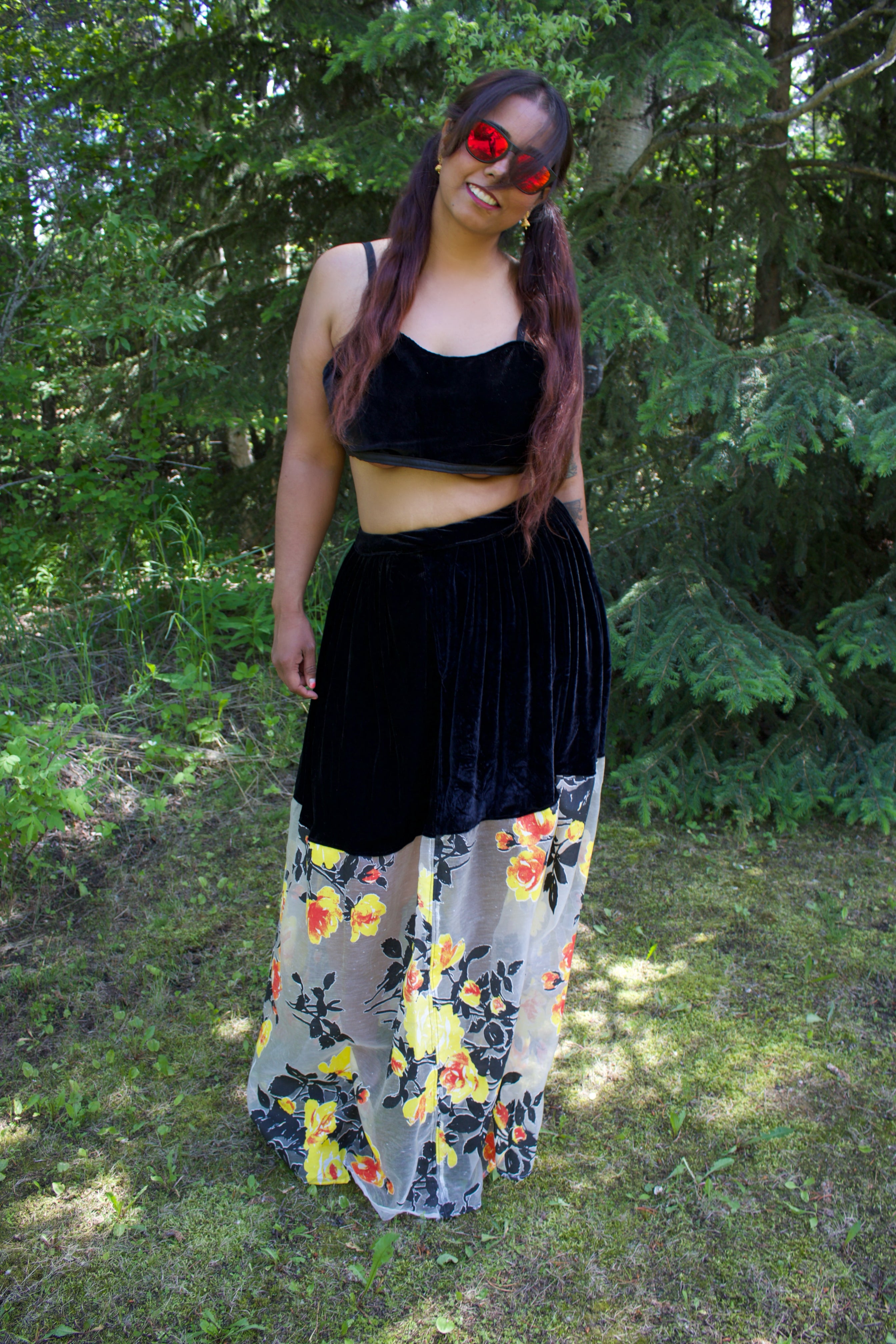The Eclipse Blossom Velvet Lehenga Skirt ONLY