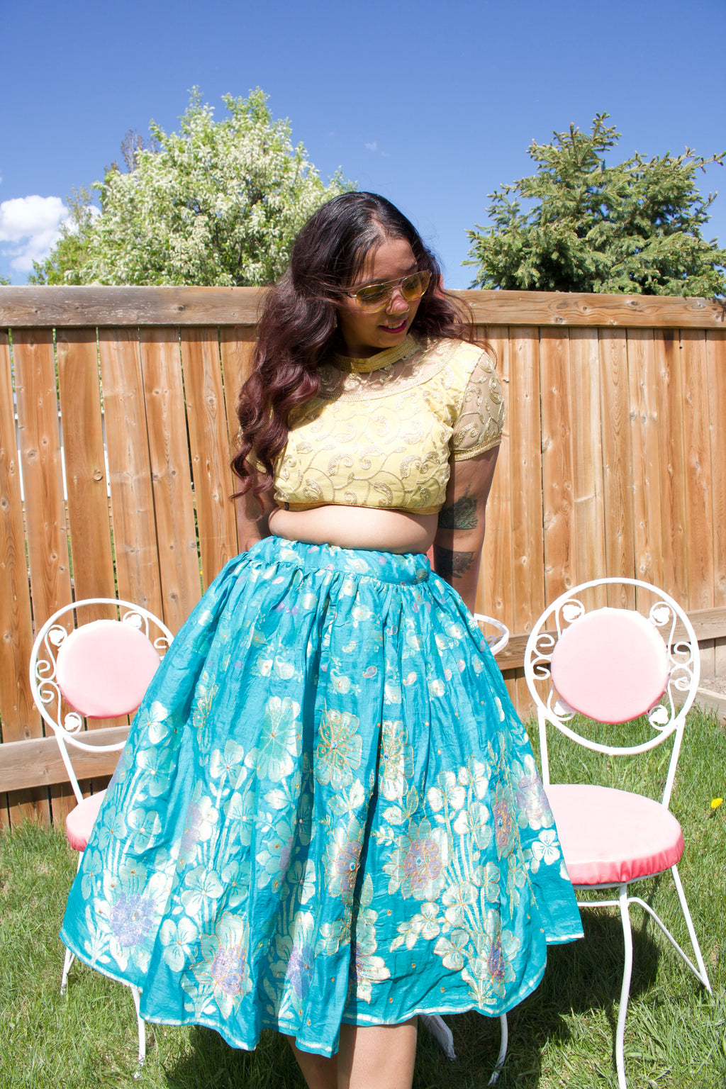 River Petals Twirl Tales Midi Skirt