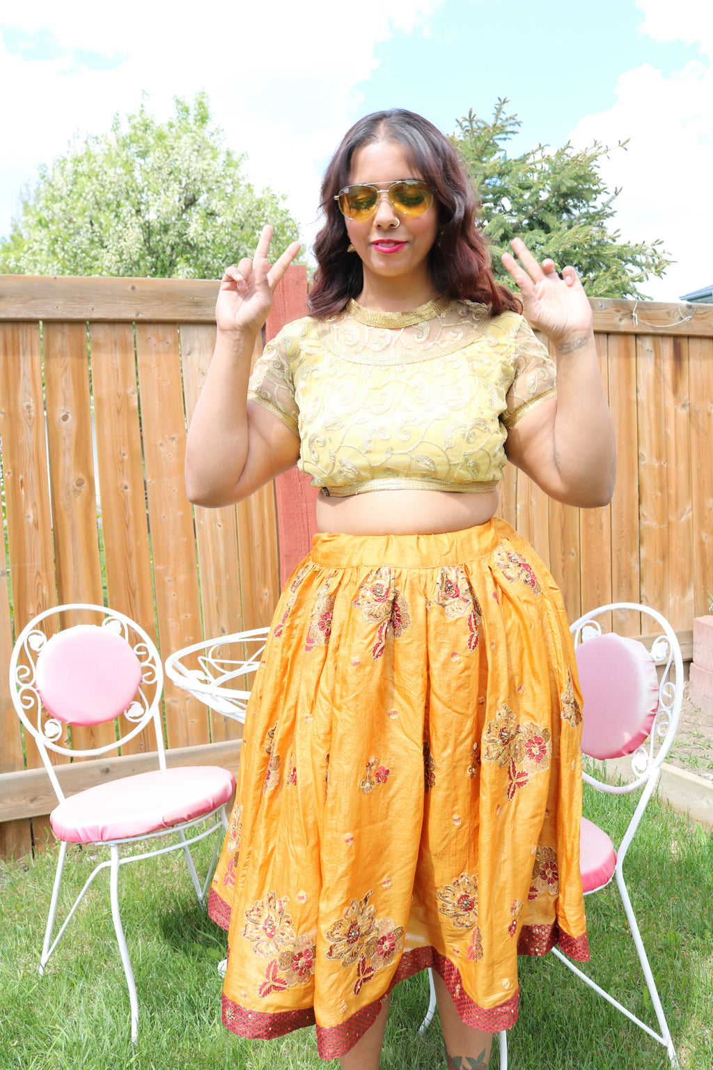 Mango Chilli Twirl Tales Midi Skirt