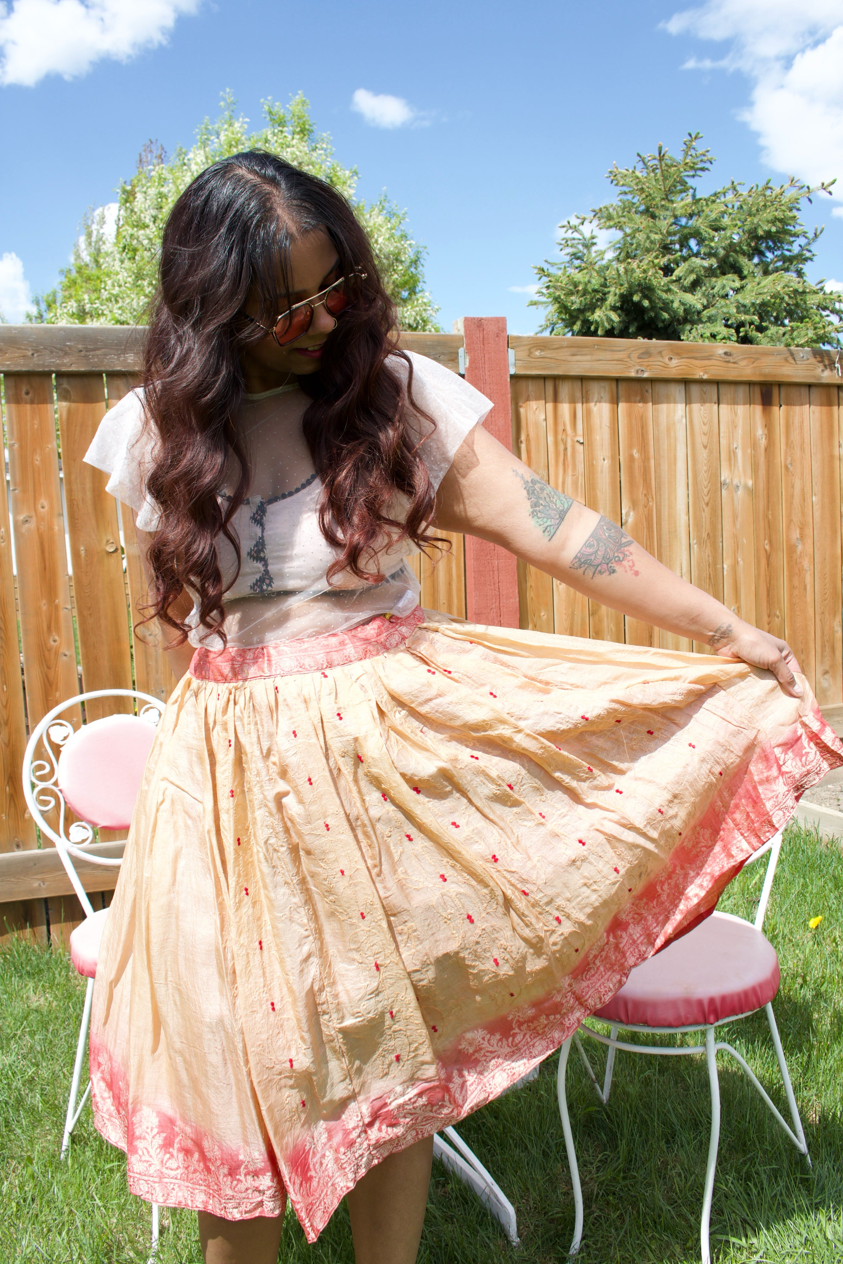 Cinnamon Twirl Tales Midi Skirt