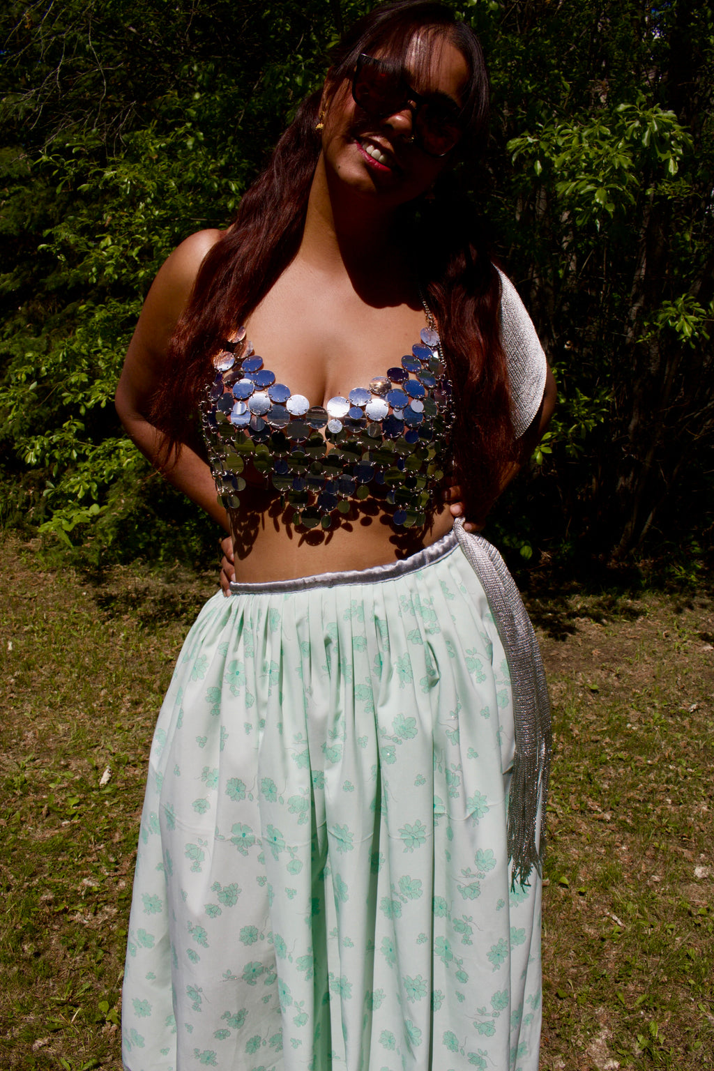 Moon Garden Lehenga Set in Pastel Green