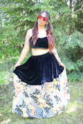 The Eclipse Blossom Velvet Lehenga Skirt ONLY