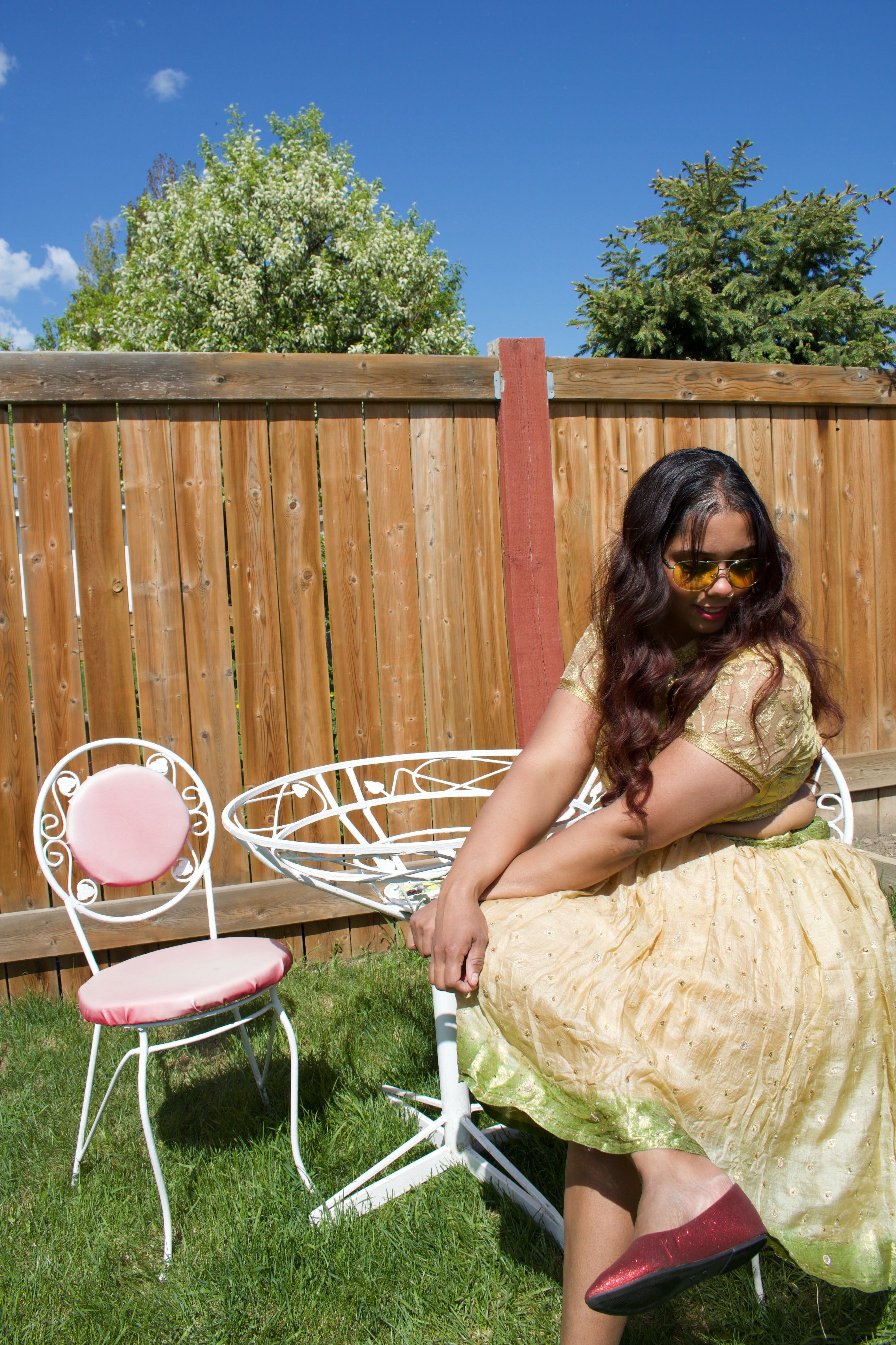 Sage Biscuit Twirl Tales Midi Skirt