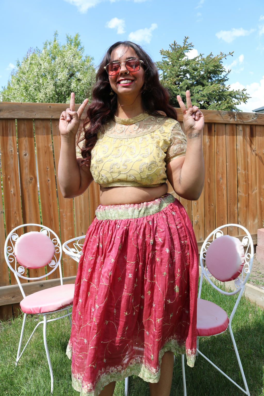 Watermelon Twirl Tales Midi Skirt