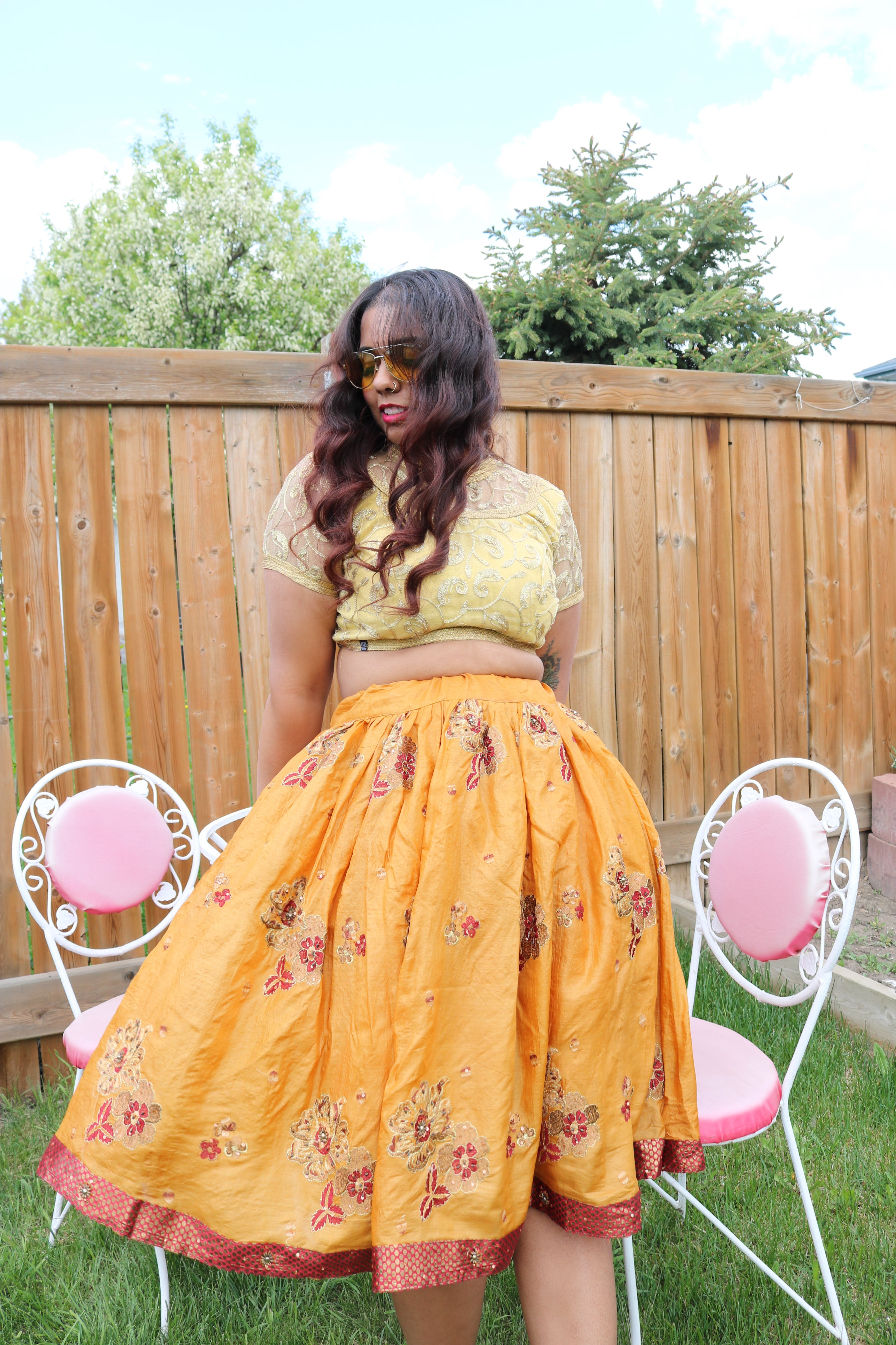 Mango Chilli Twirl Tales Midi Skirt