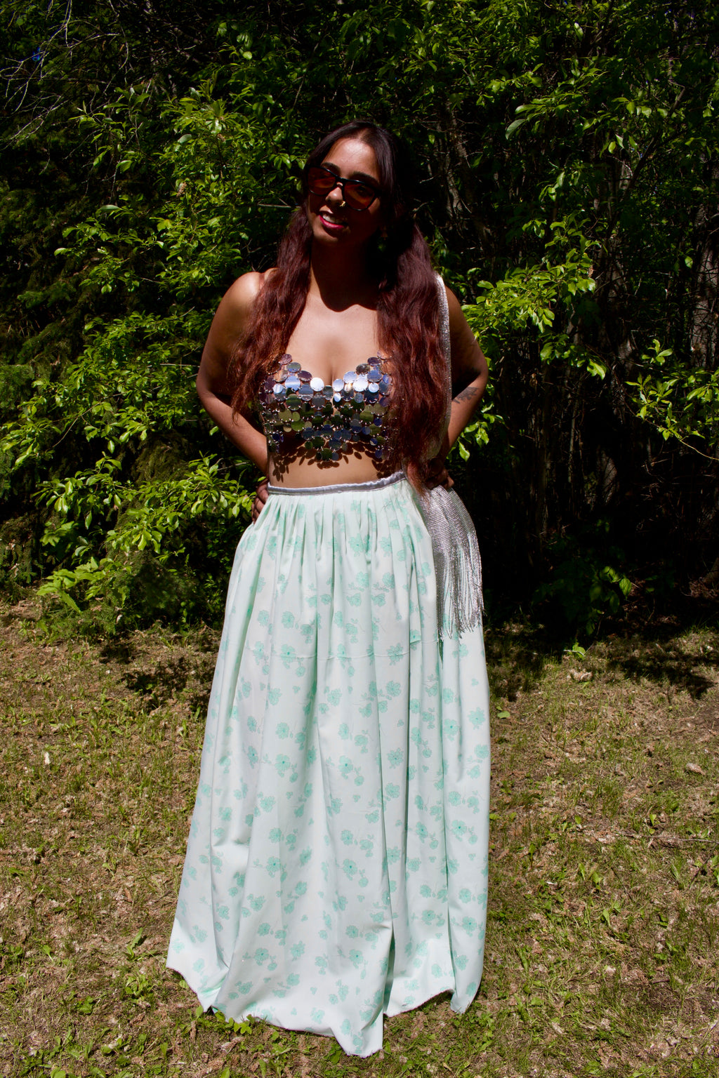 Moon Garden Lehenga Set in Pastel Green