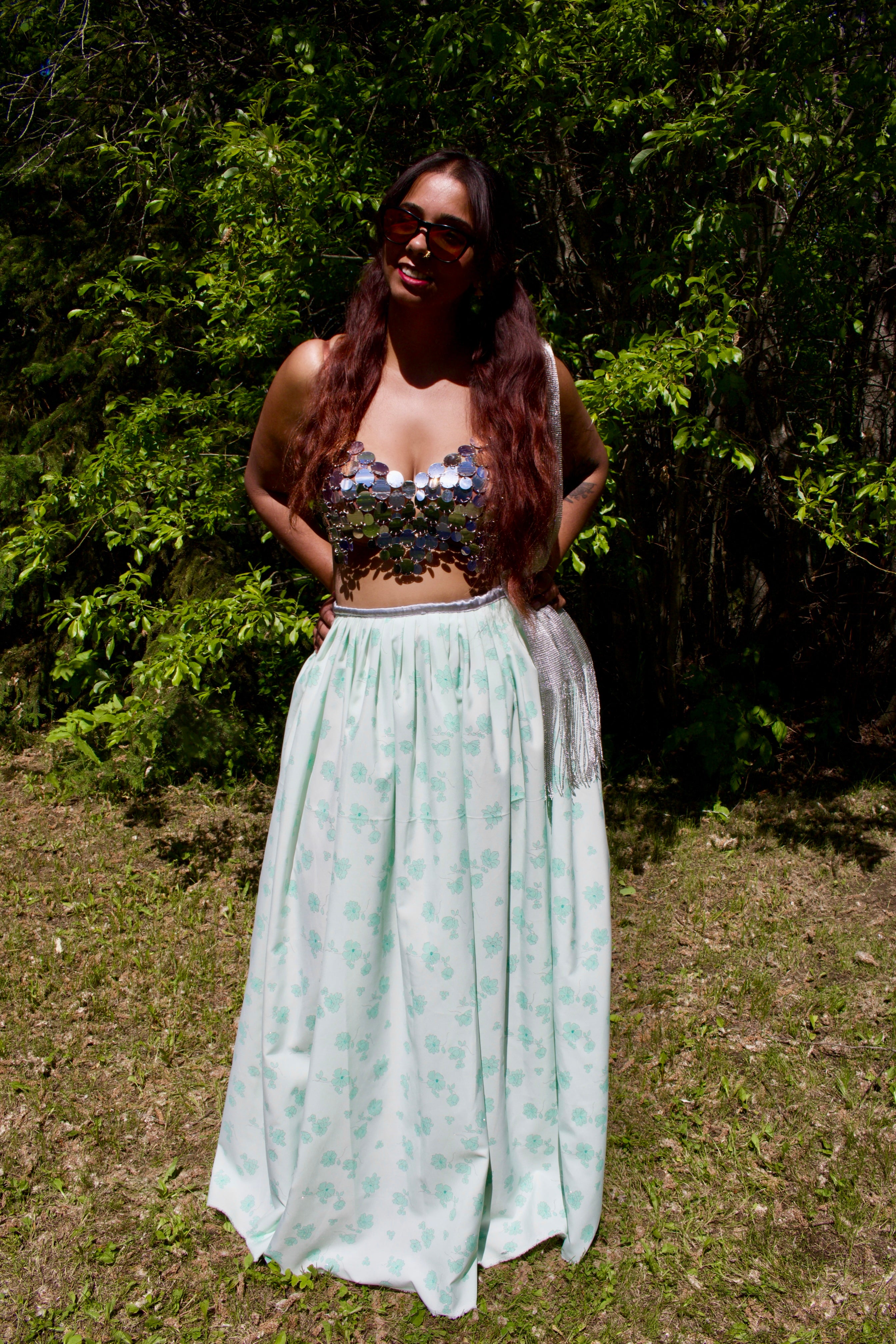Moon Garden Lehenga Set in Pastel Green