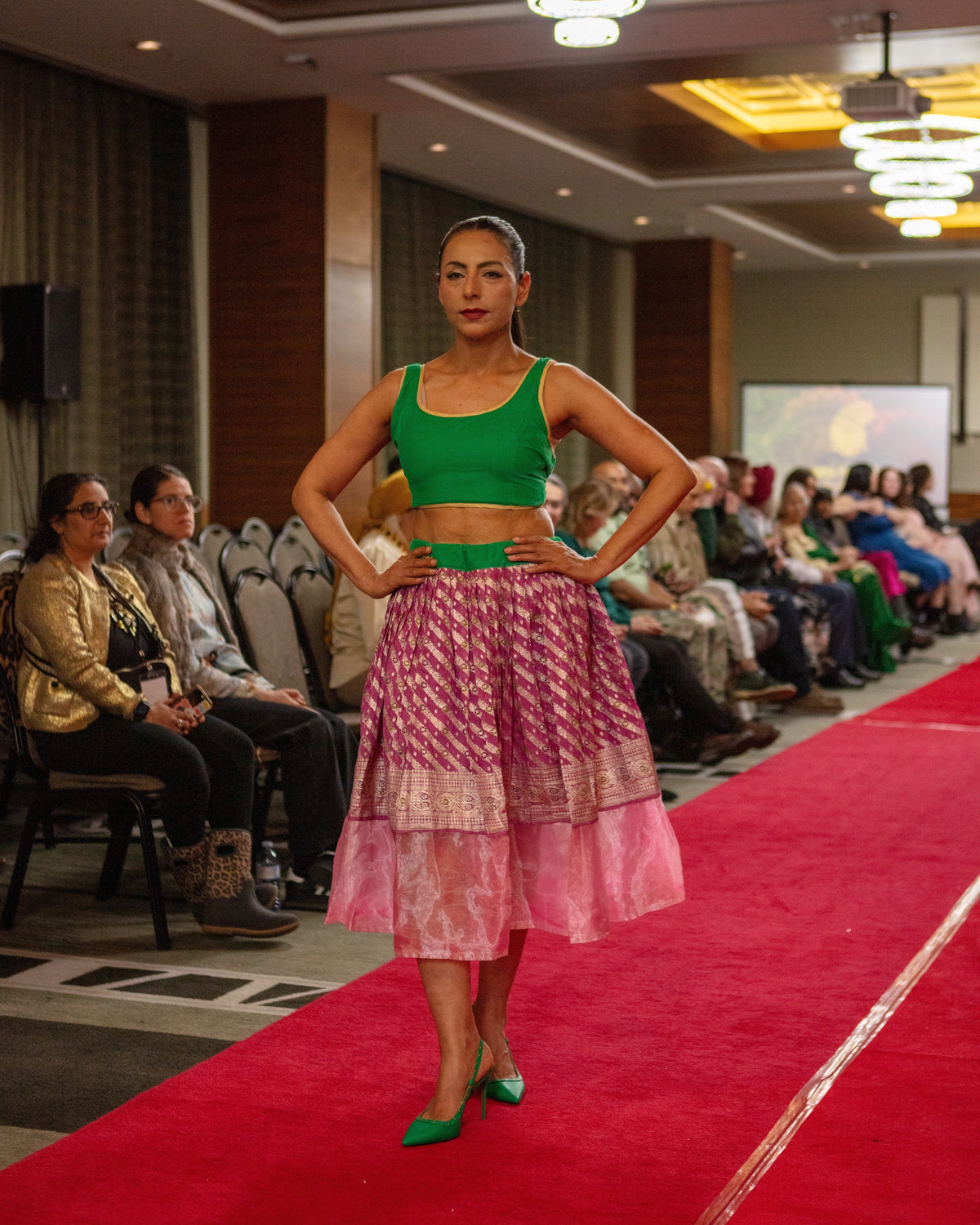 "Maharani's Plum Garden” Midi Co-ord Set
