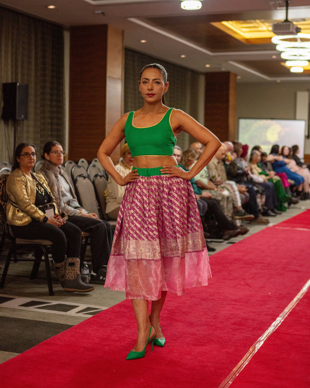 "Maharani's Plum Garden” Midi Co-ord Set