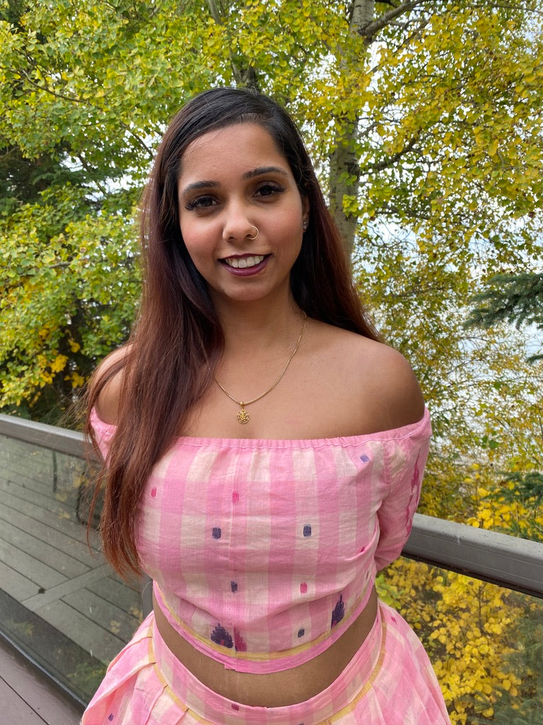 Plaid in the Pink Lehenga Set