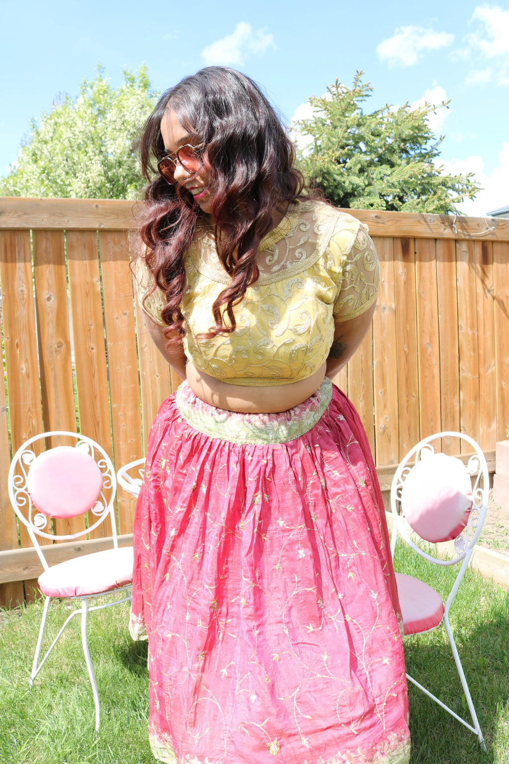 Watermelon Twirl Tales Midi Skirt