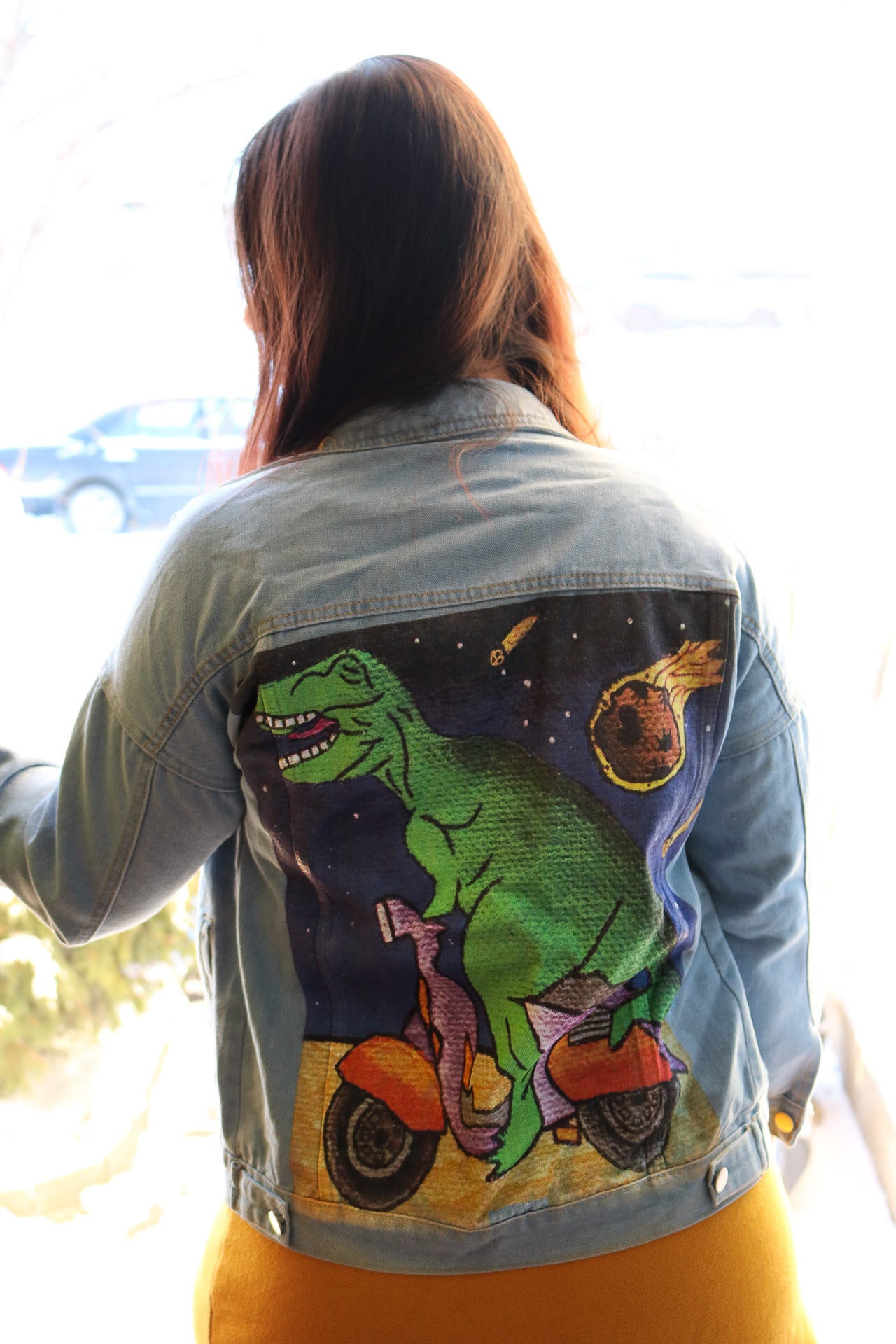 Jurassic Escape Blue Jean Jacket