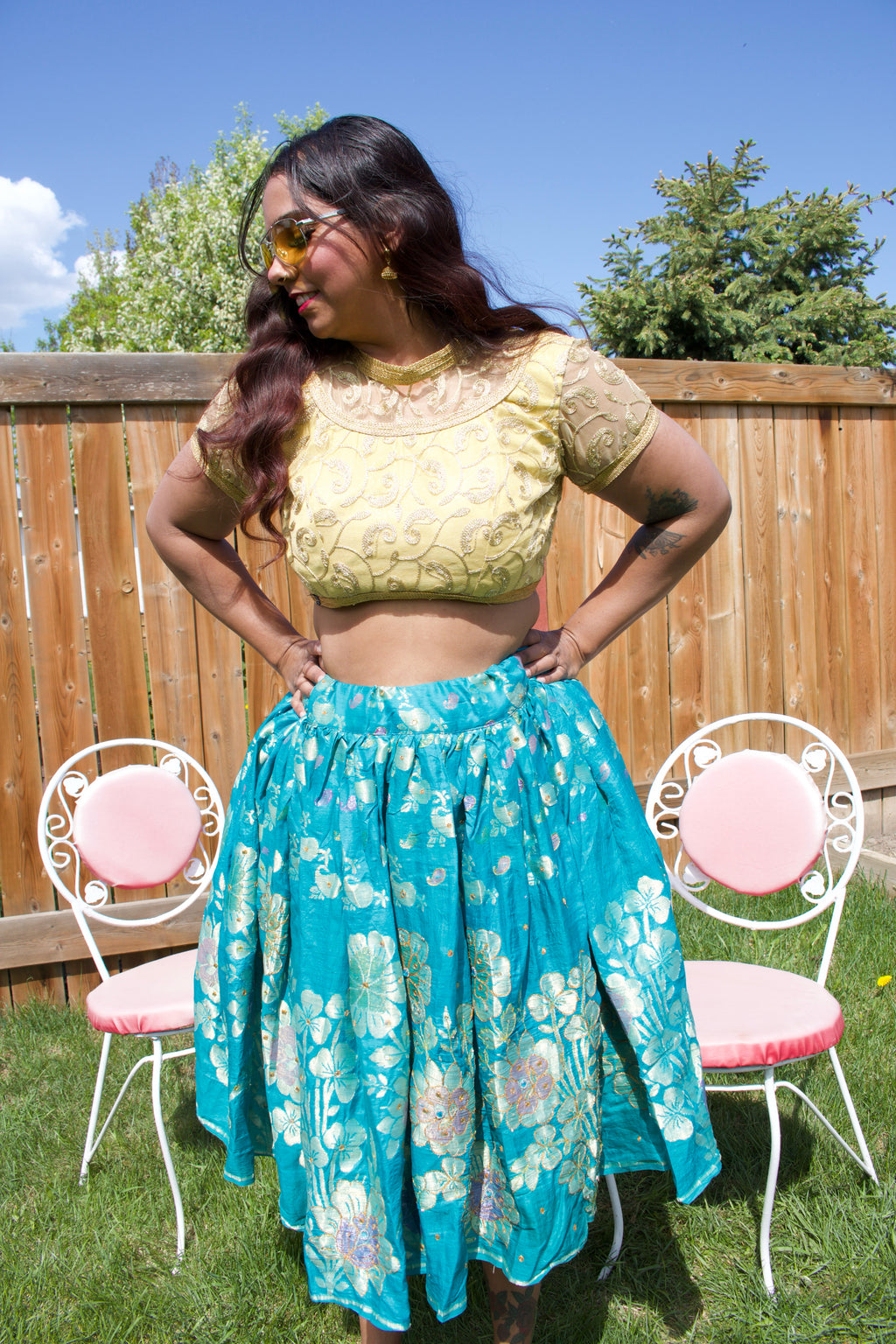 River Petals Twirl Tales Midi Skirt