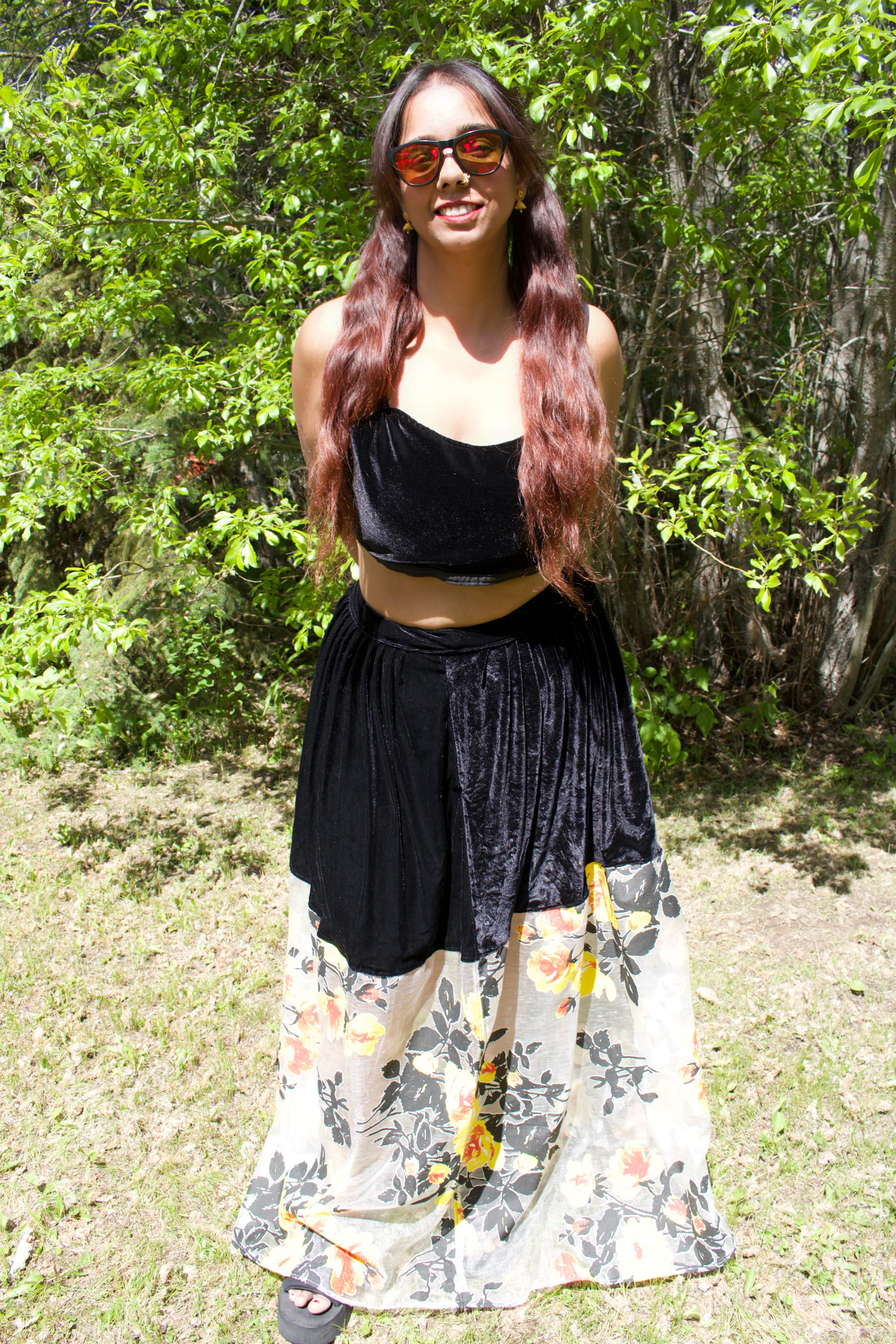 The Eclipse Blossom Velvet Lehenga Skirt ONLY