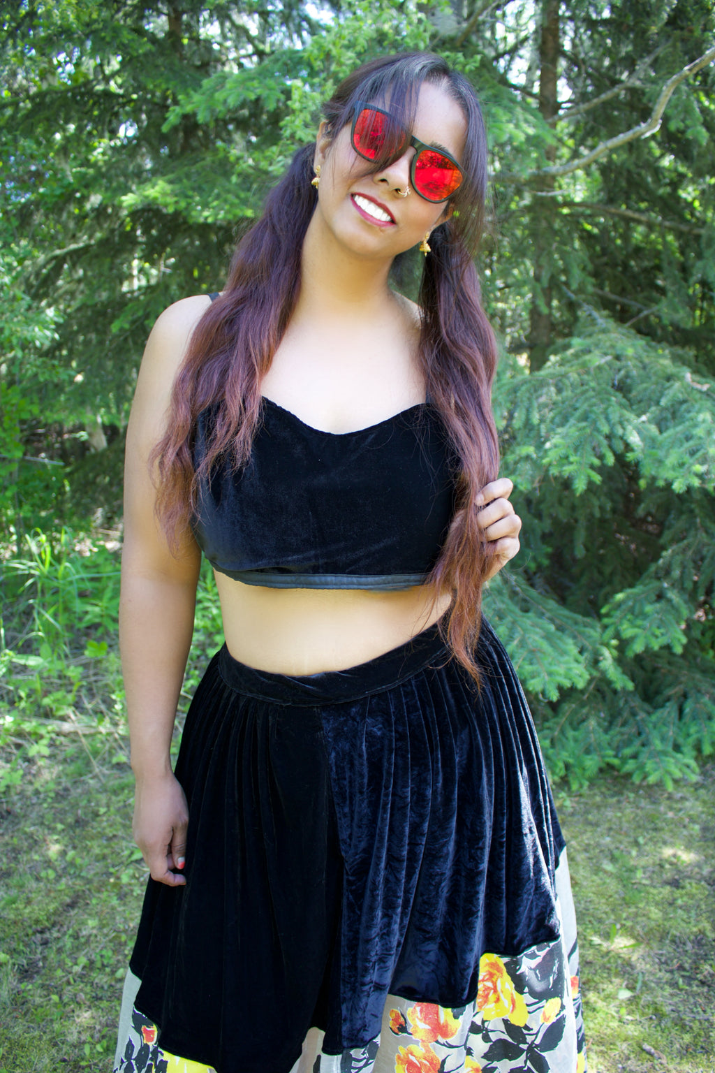 The Eclipse Blossom Velvet Lehenga Skirt ONLY