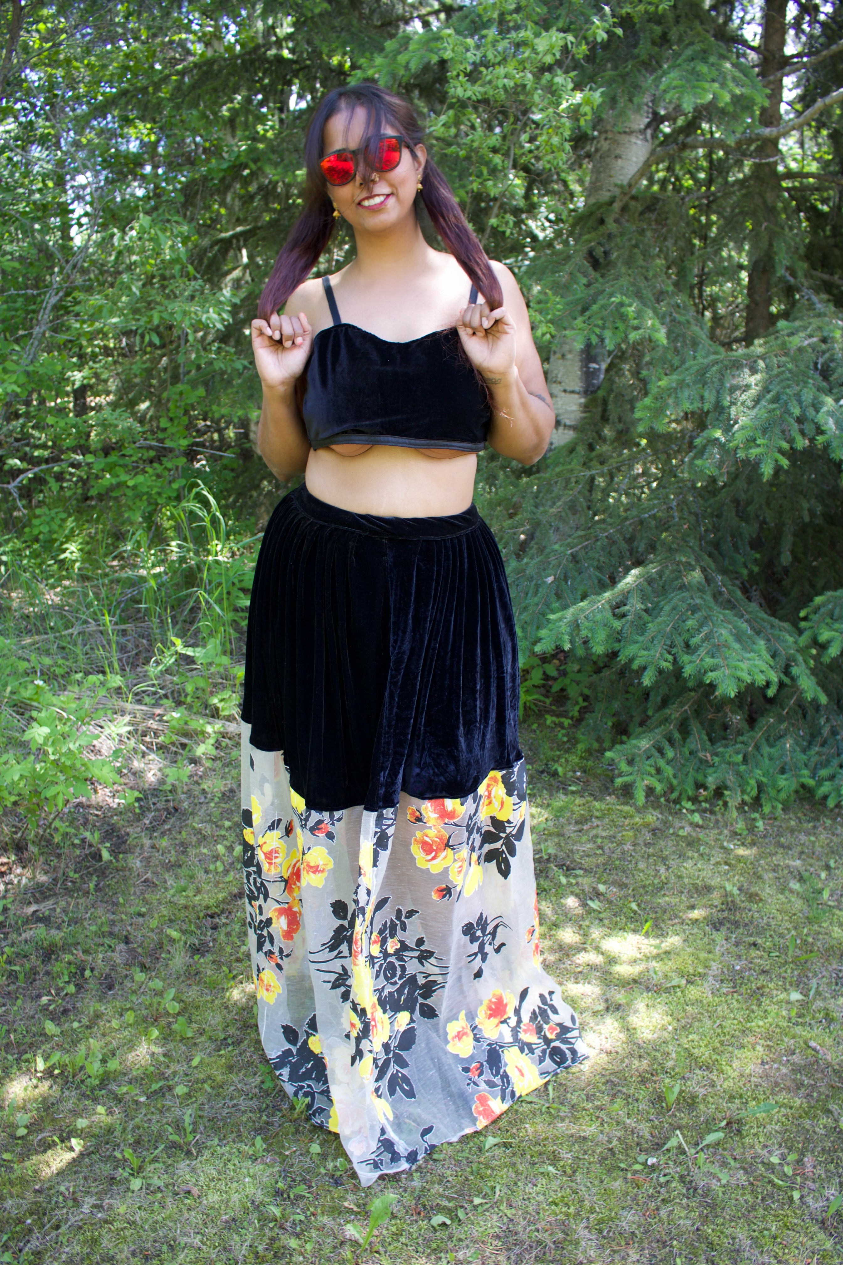 The Eclipse Blossom Velvet Lehenga Skirt ONLY