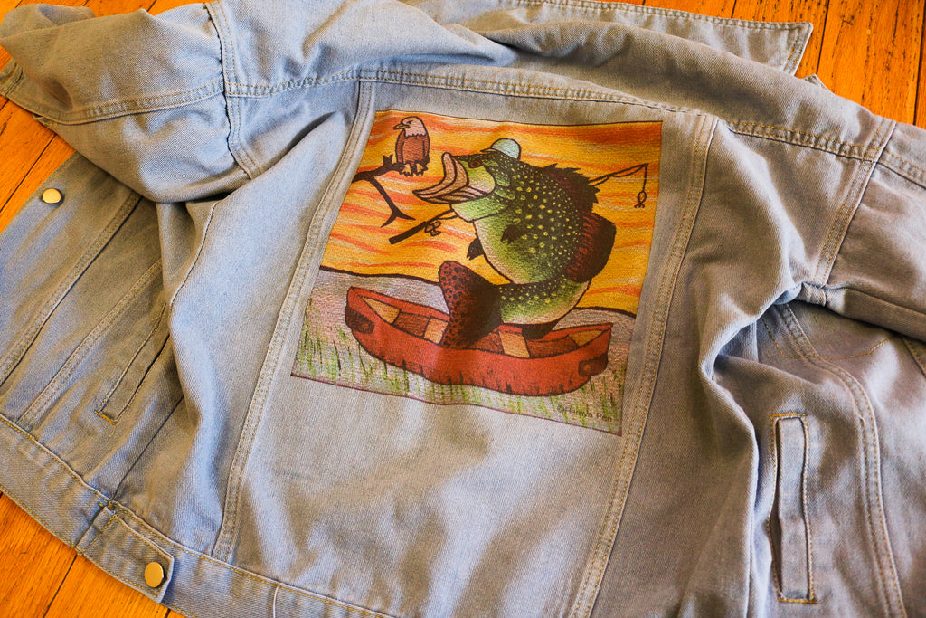 Gone Fishin' Blue Jean Jacket